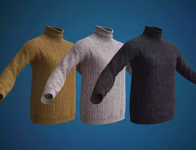 Sweater 3 colors 3D Model Collection