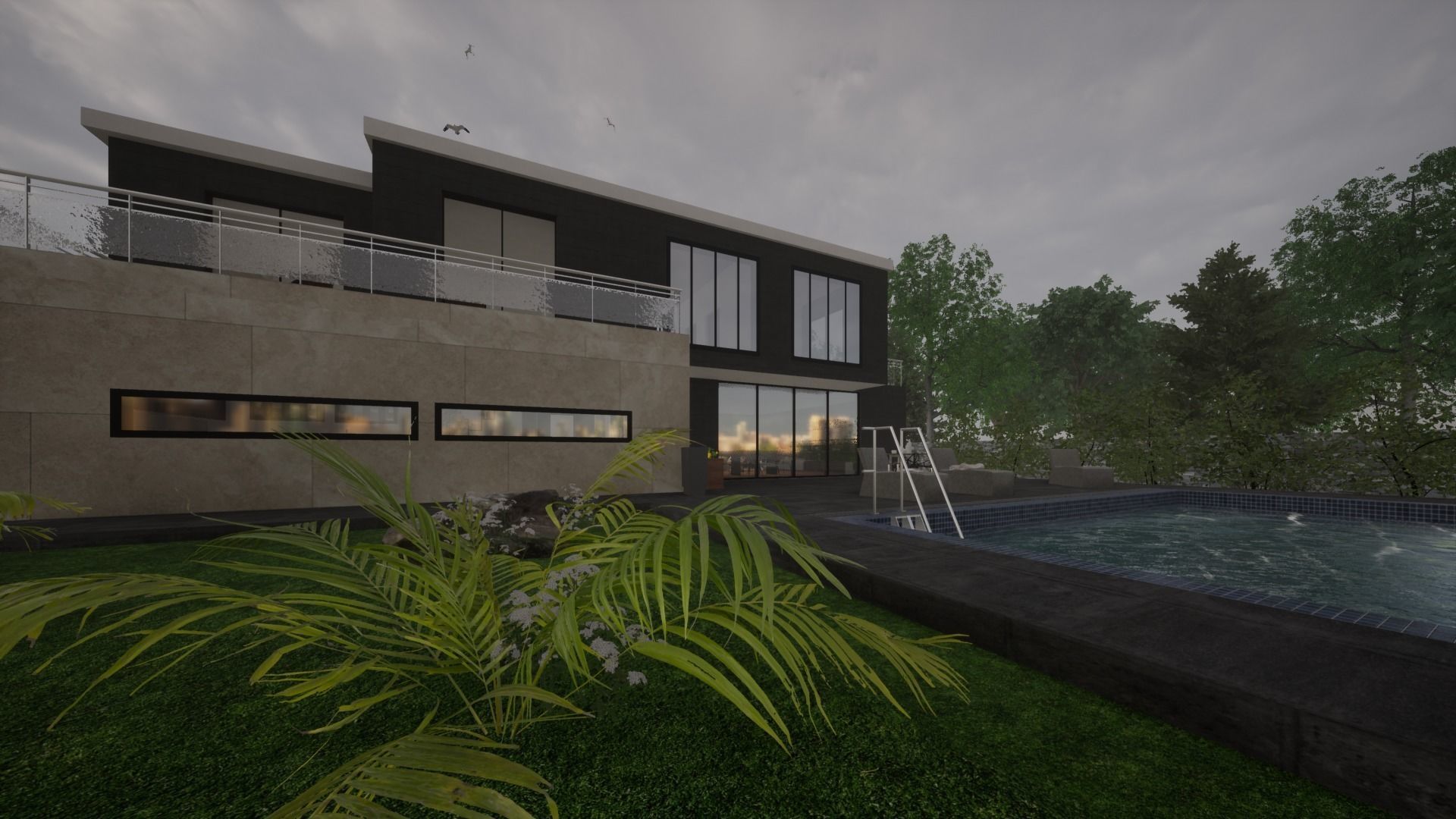 Minimal modern house 3D model_4