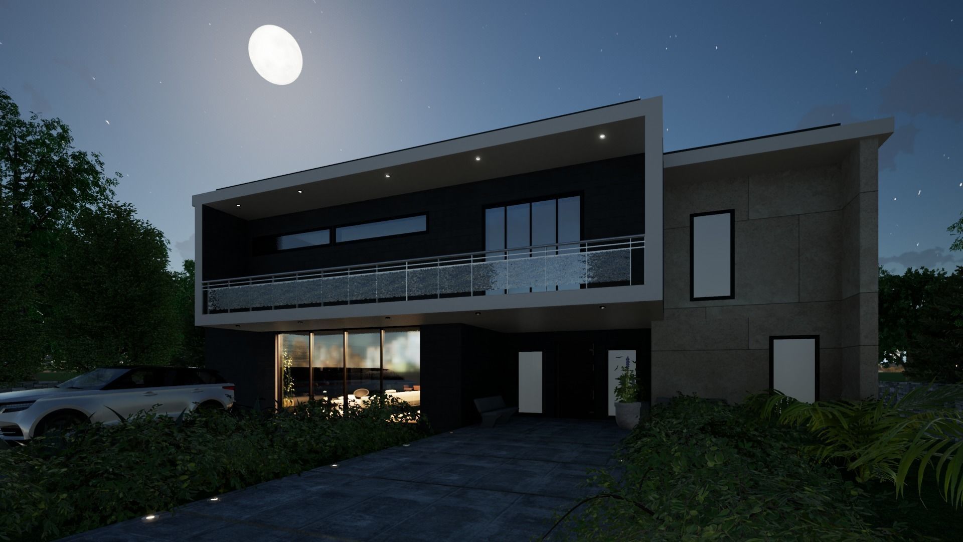 Minimal modern house 3D model_2