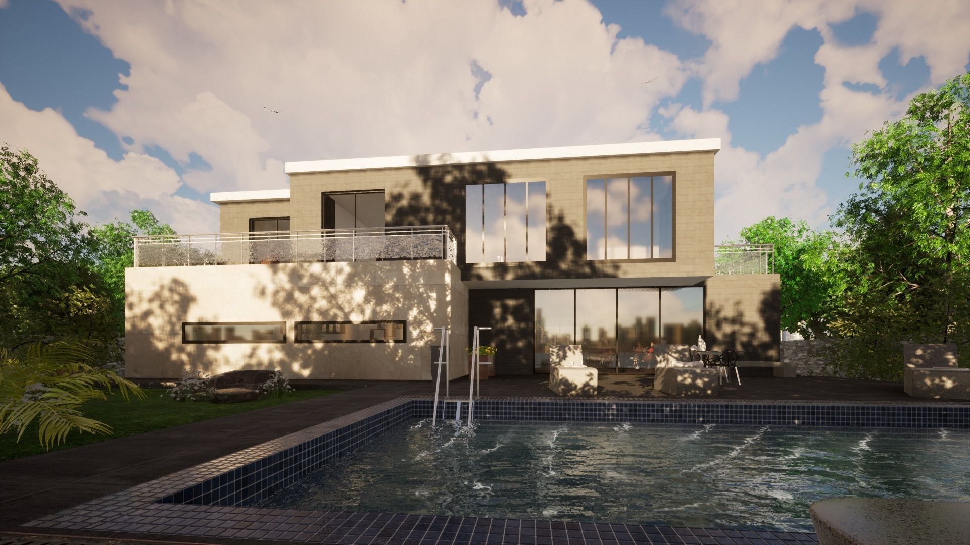 Minimal modern house 3D model_5