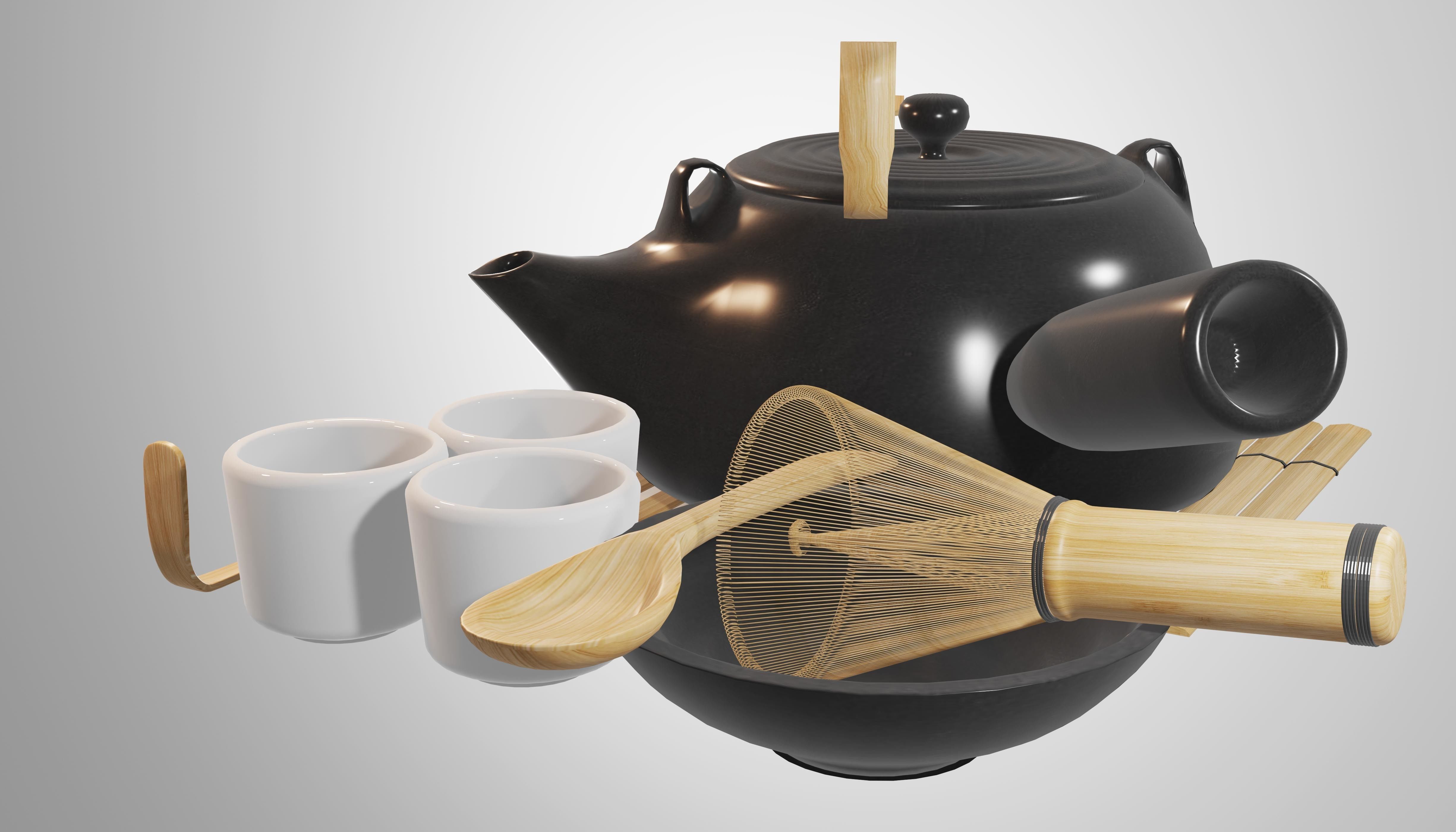 Matcha Whisk 3D model_2