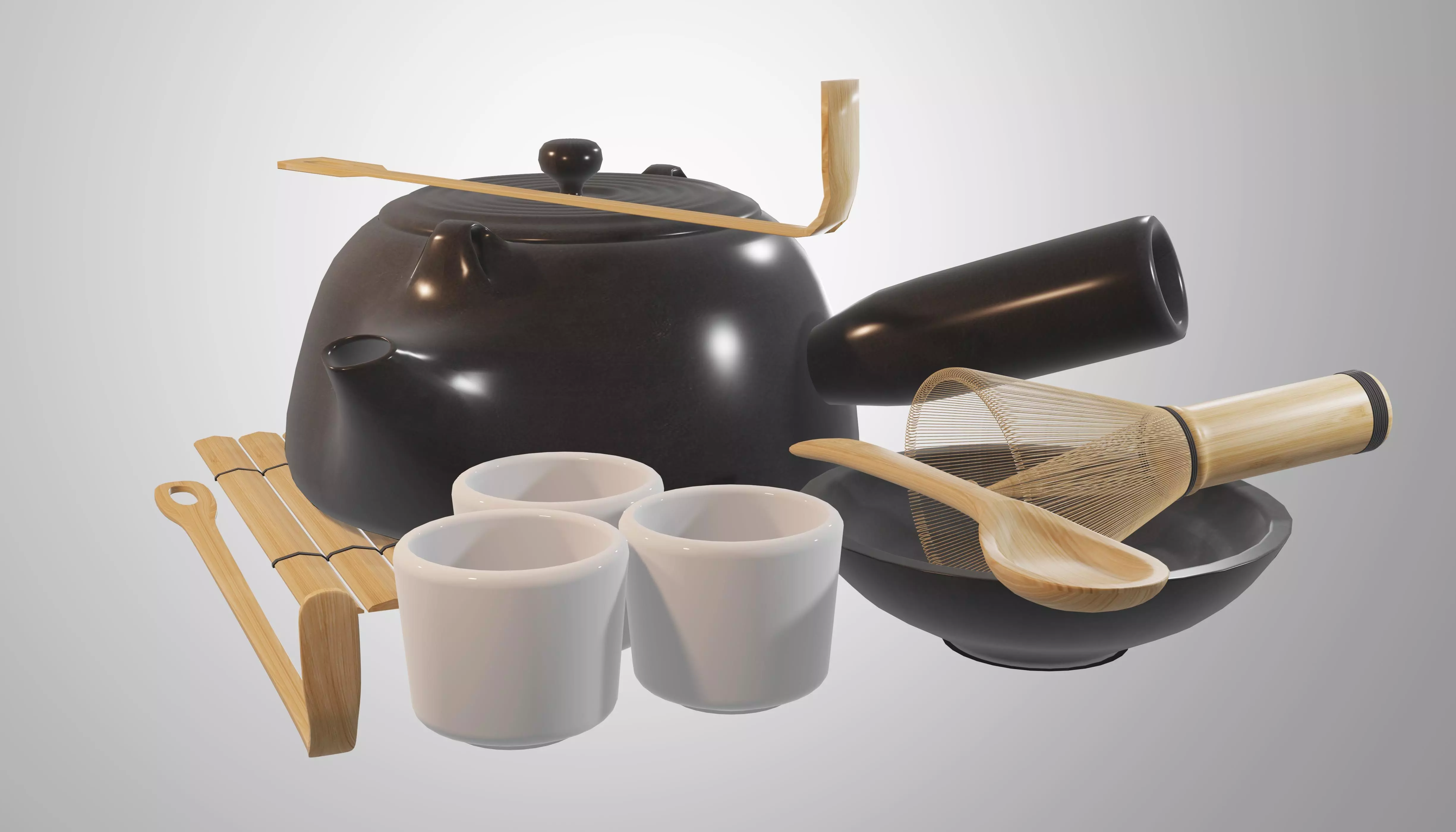 Matcha Whisk 3D model_0