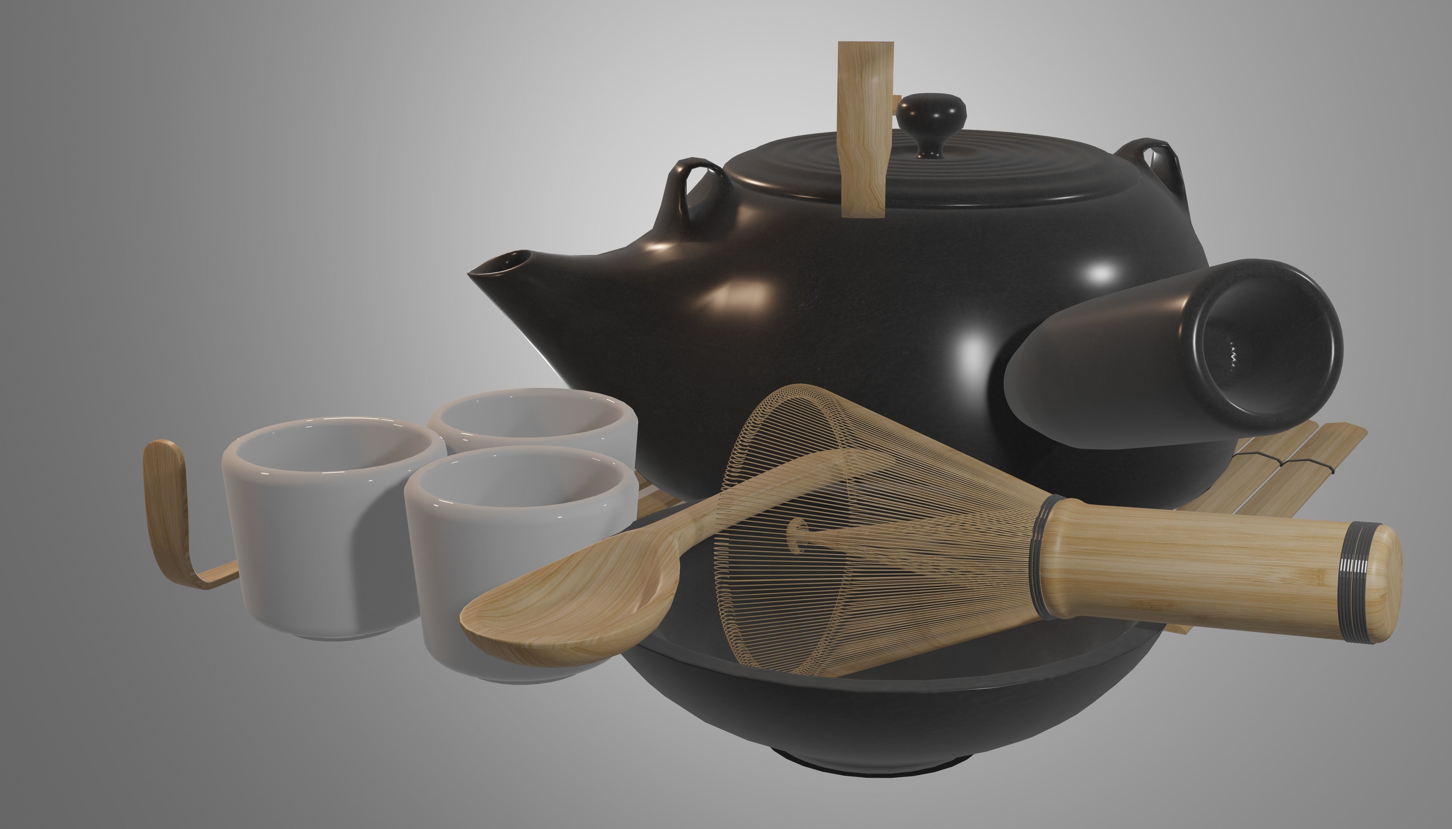 Matcha Whisk 3D model_3