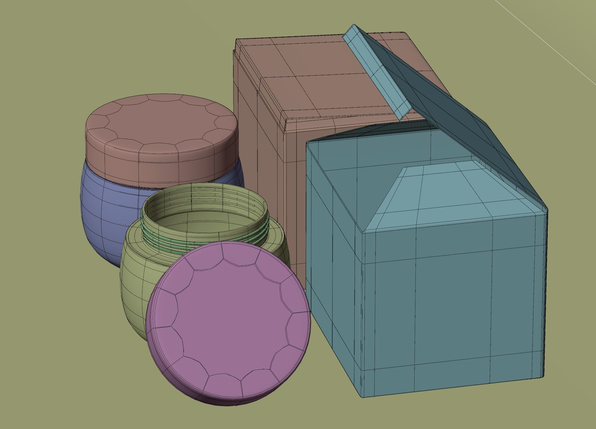 Cosmetic Mockup 3 Low-poly 3D model_6