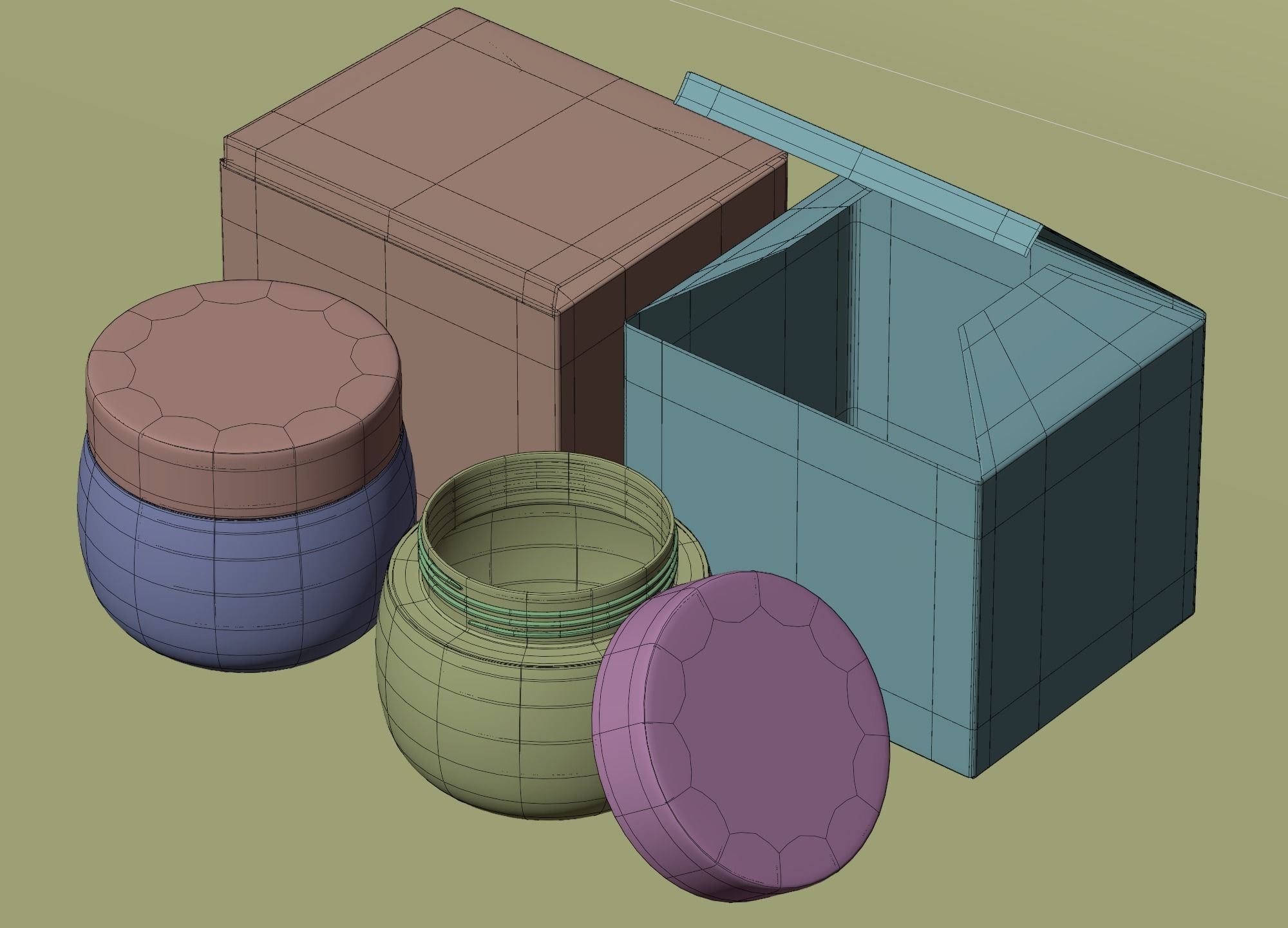 Cosmetic Mockup 3 Low-poly 3D model_5