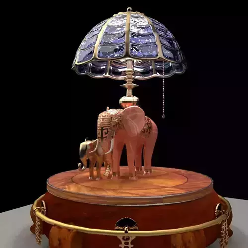 Chnese display stand with elephant lamp