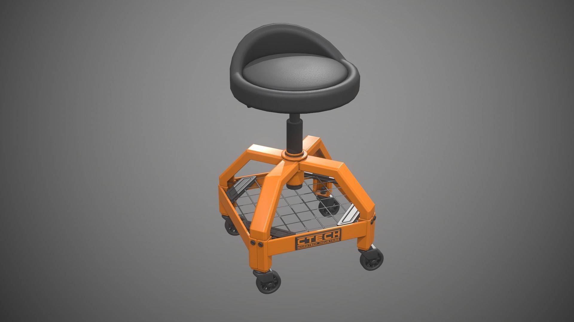 Shop Stool Low-poly 3D model_6