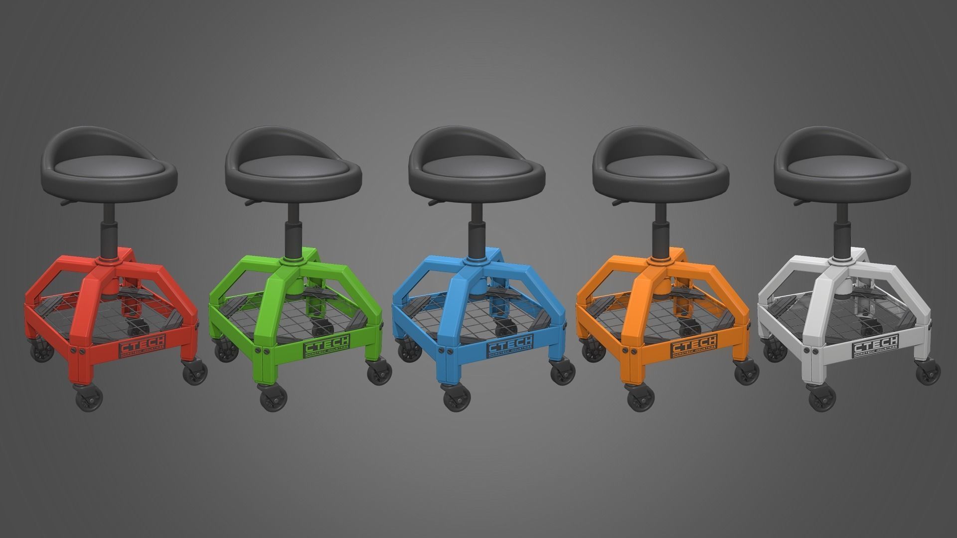 Shop Stool Low-poly 3D model_4