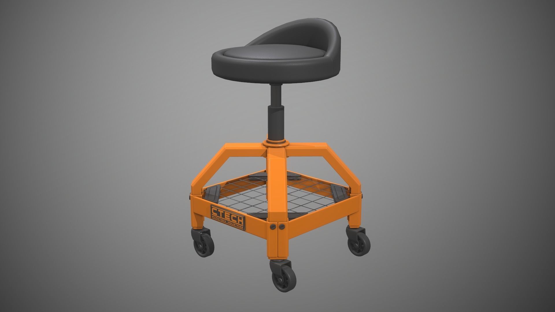 Shop Stool Low-poly 3D model_5