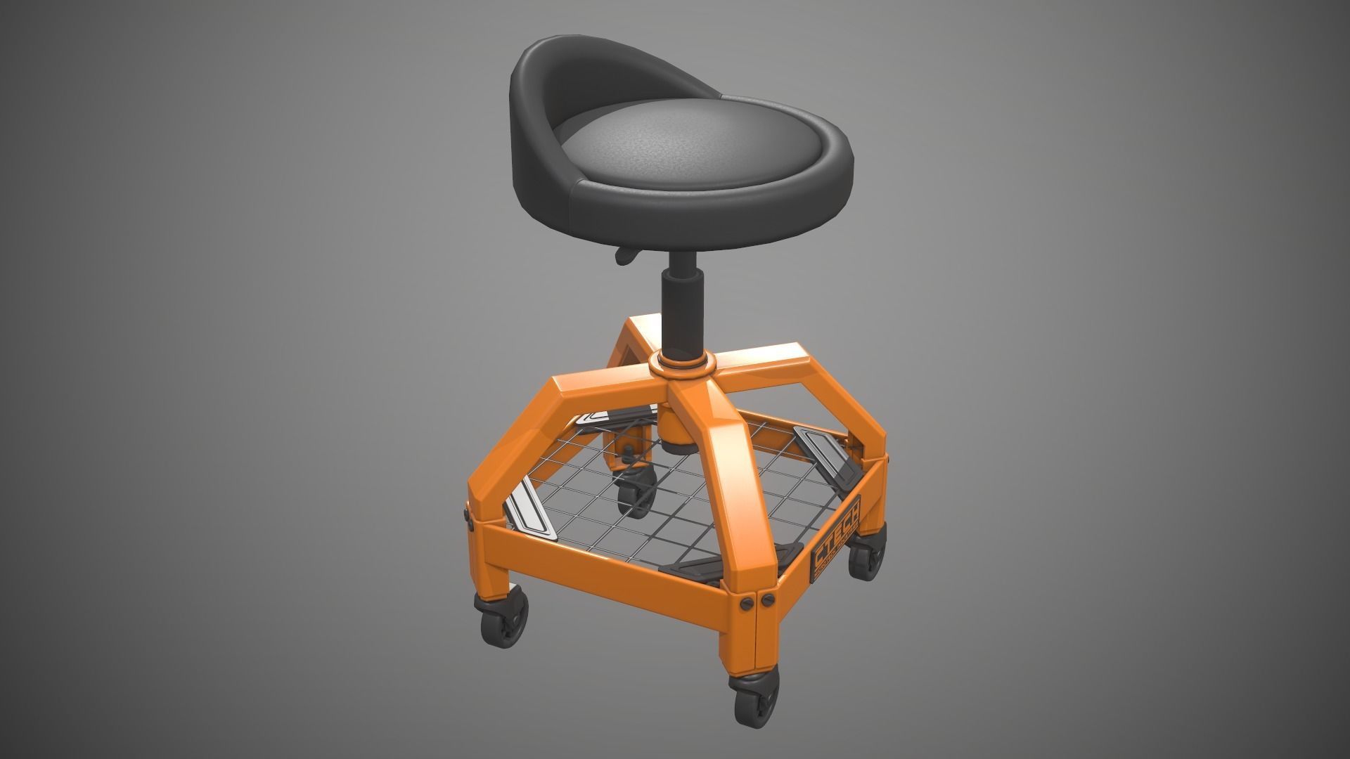 Shop Stool Low-poly 3D model_10