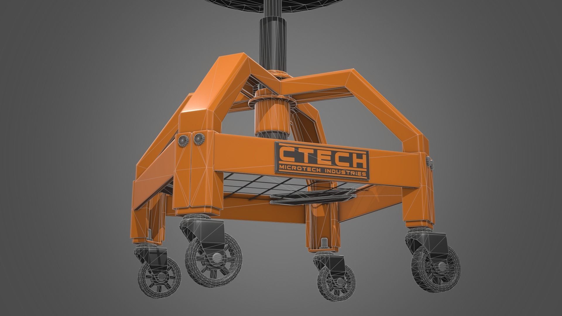 Shop Stool Low-poly 3D model_15