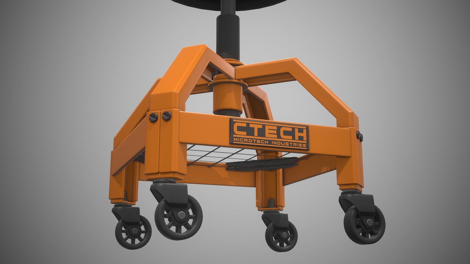 Shop Stool Low-poly 3D model_8