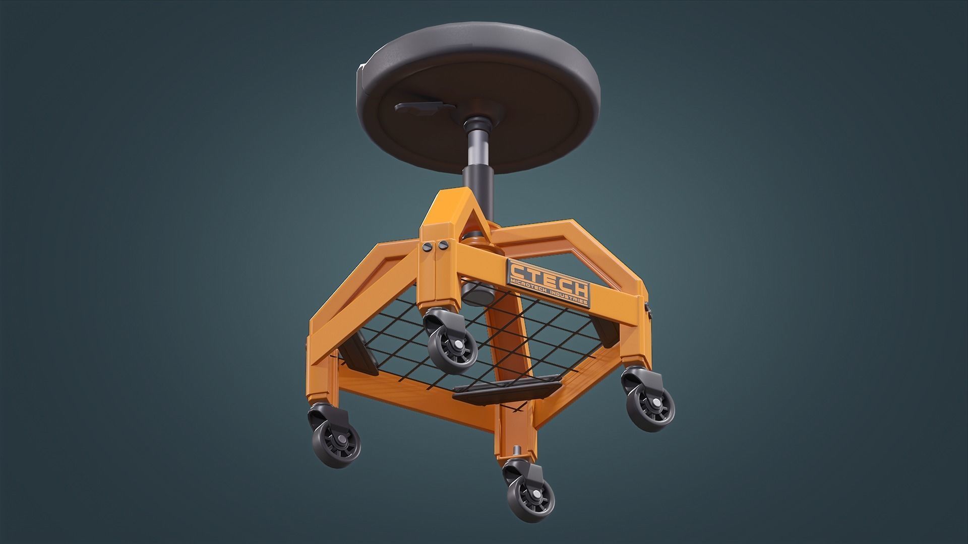 Shop Stool Low-poly 3D model_2