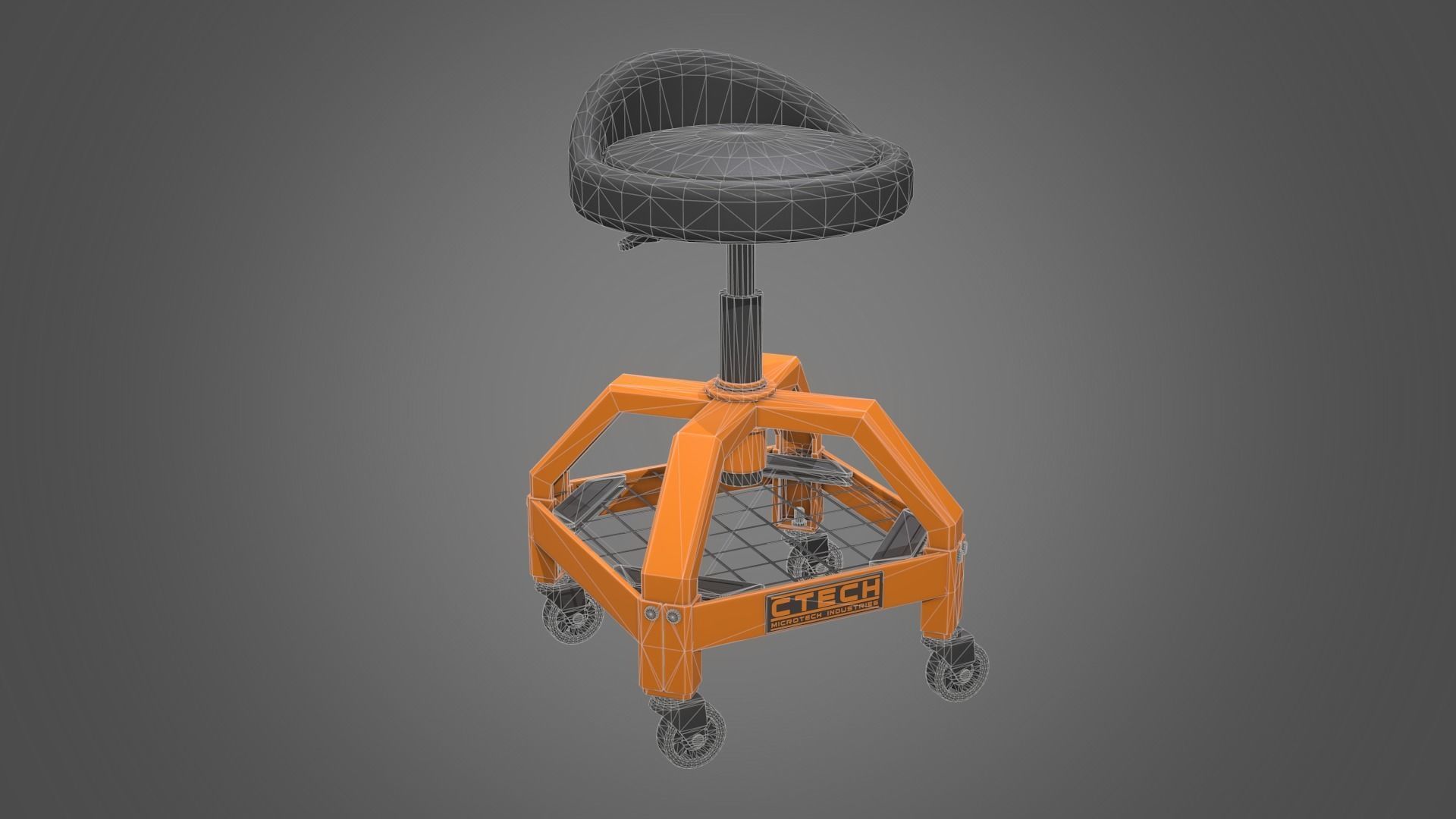 Shop Stool Low-poly 3D model_13