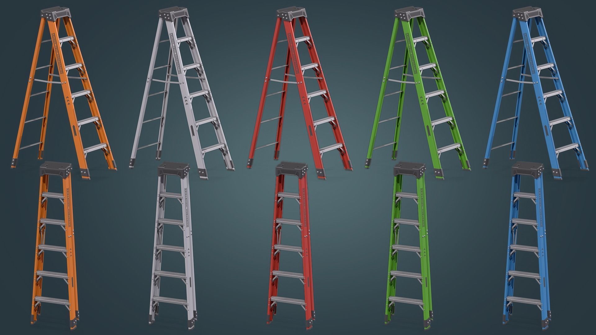 Step Ladder Low-poly 3D model_2