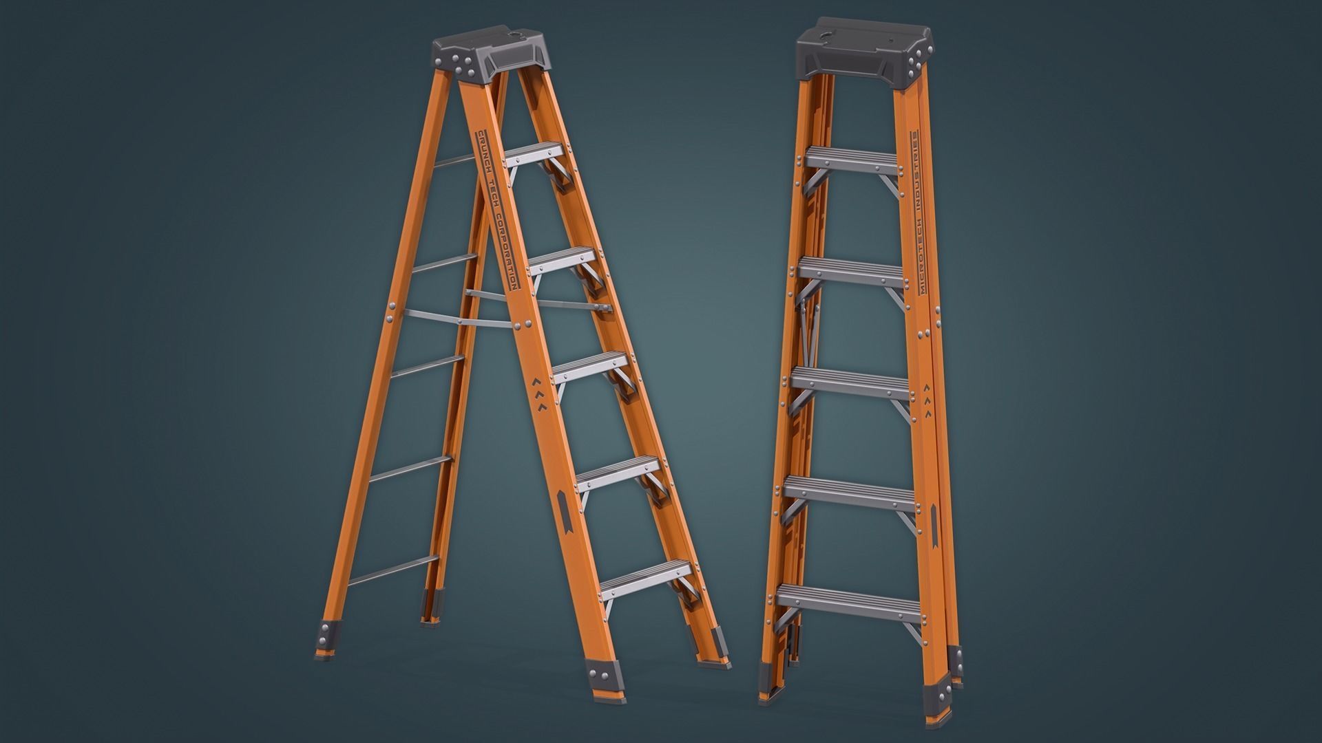 Step Ladder Low-poly 3D model_4