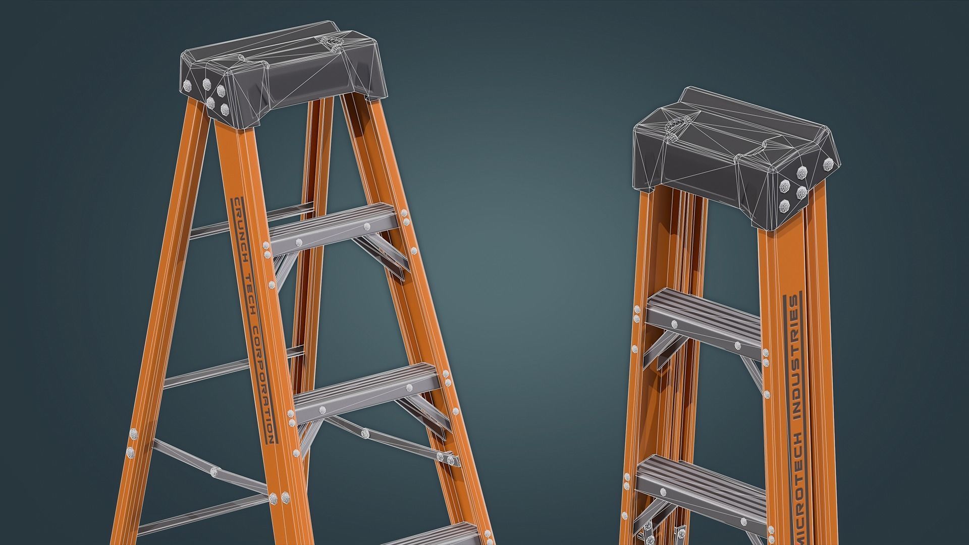 Step Ladder Low-poly 3D model_16