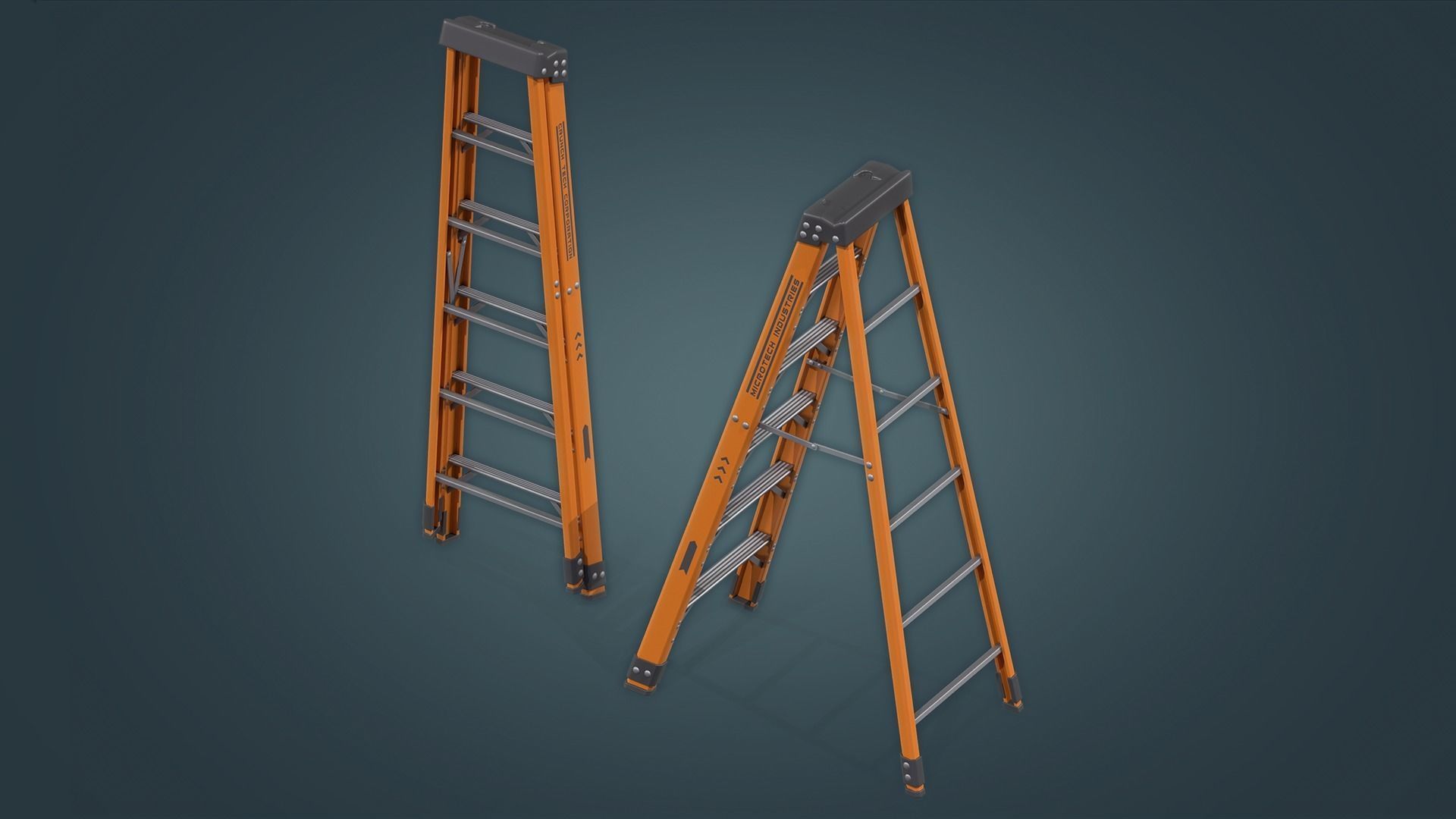 Step Ladder Low-poly 3D model_10