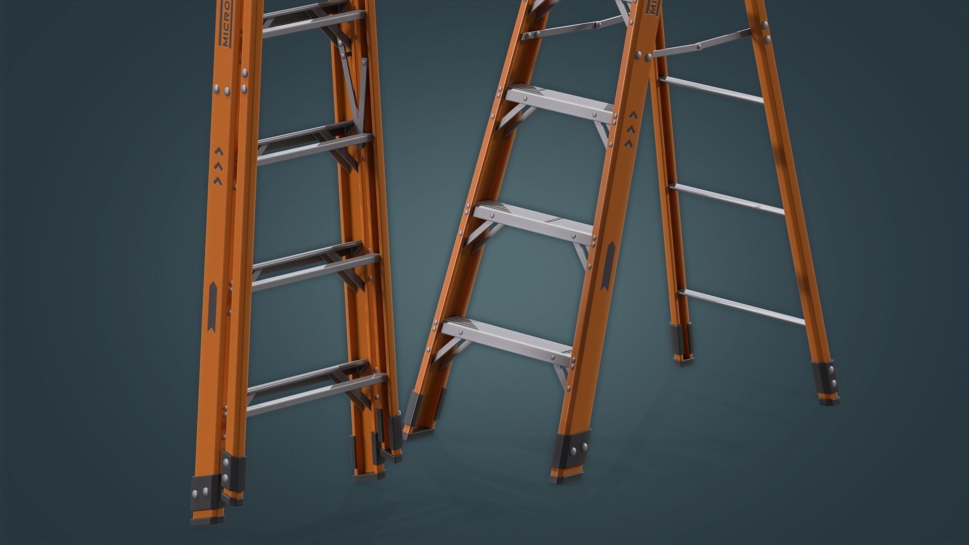 Step Ladder Low-poly 3D model_8