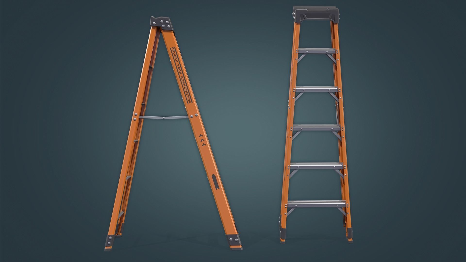 Step Ladder Low-poly 3D model_3