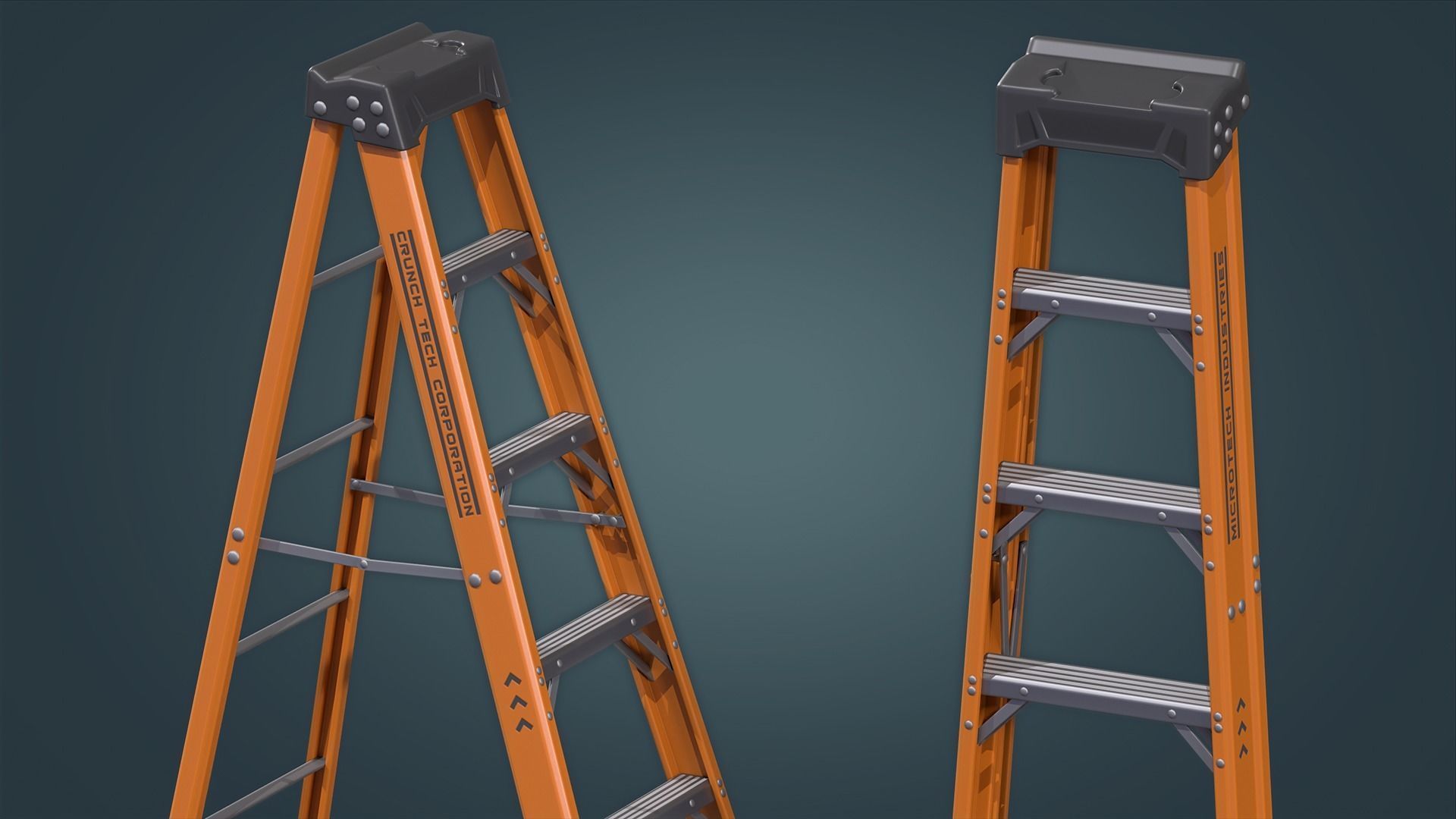Step Ladder Low-poly 3D model_9