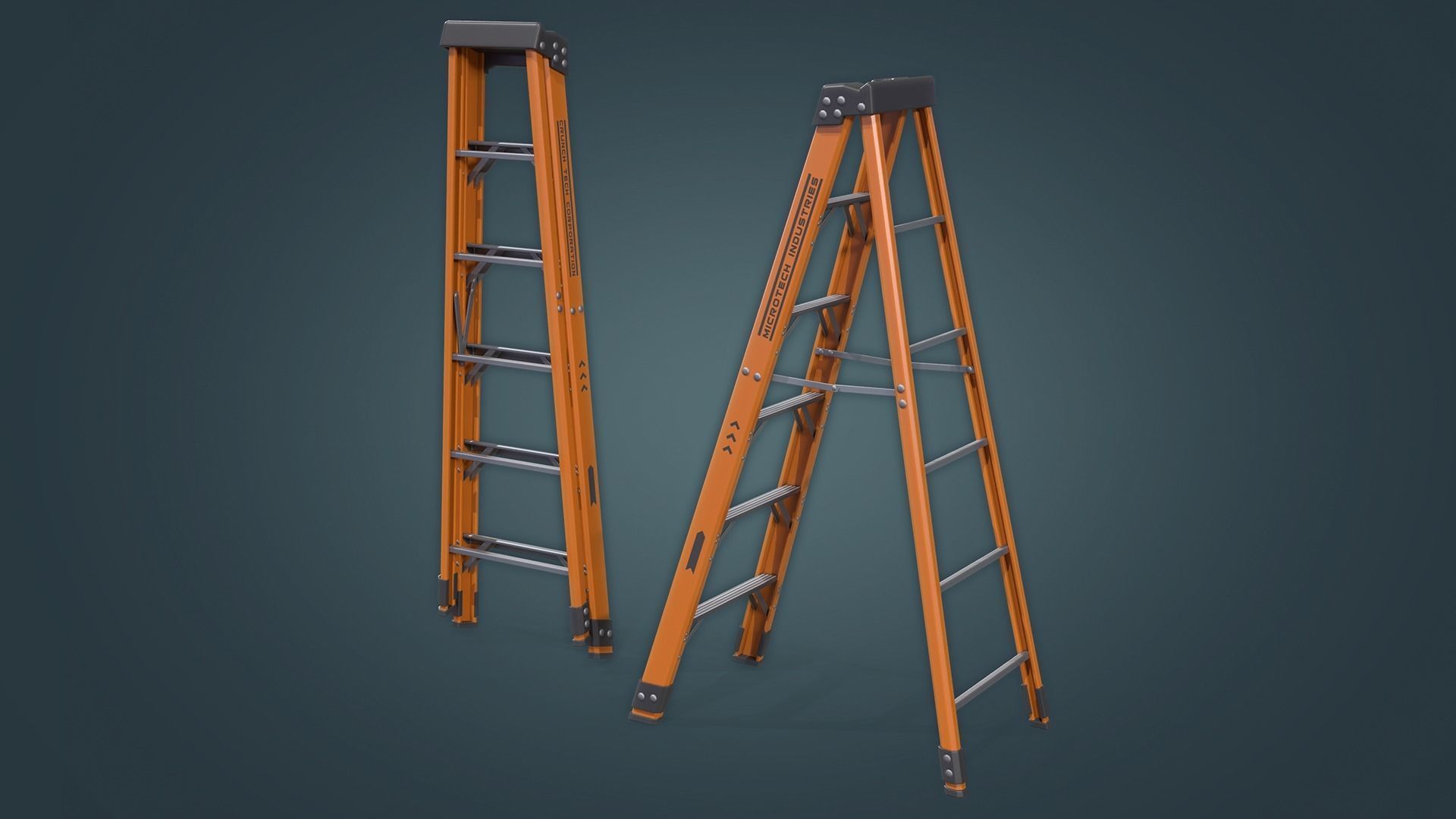 Step Ladder Low-poly 3D model_7