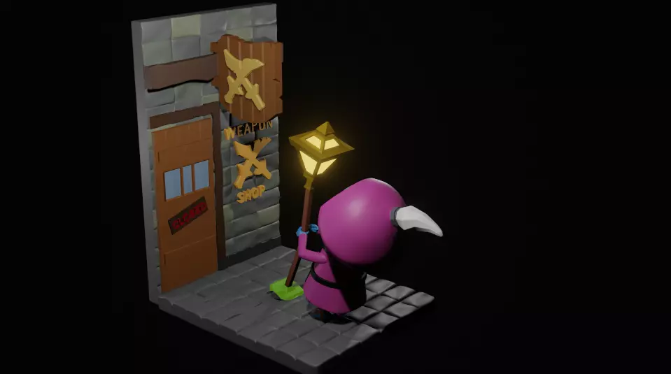 JAX PULLING STREETLIGHT - League of Legends 3D print model_0