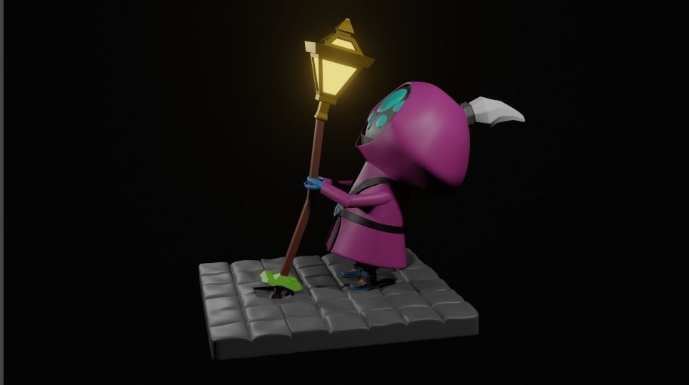 JAX PULLING STREETLIGHT - League of Legends 3D print model_3