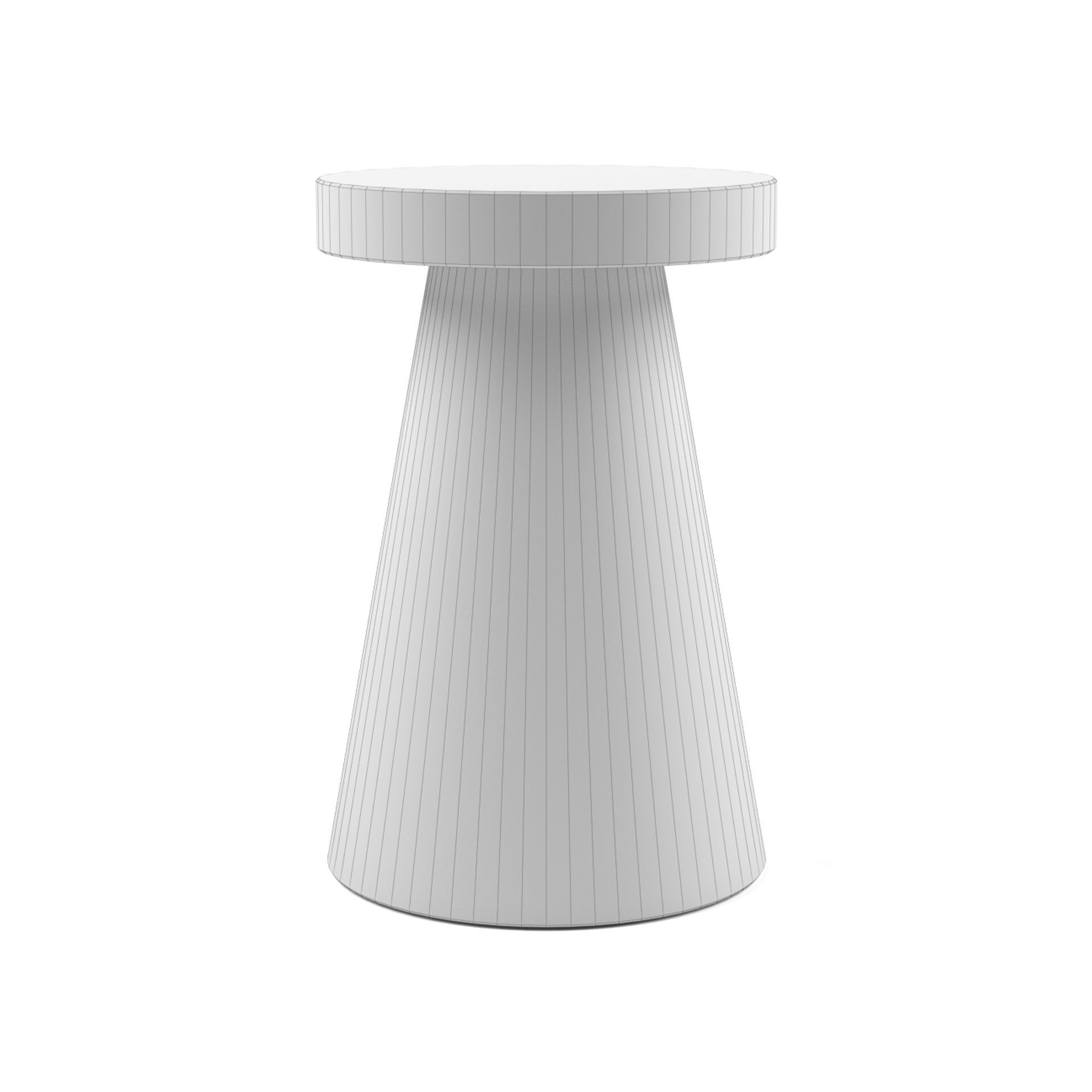 Foley Stone Od Side Table Tall White Low-poly 3D model_2