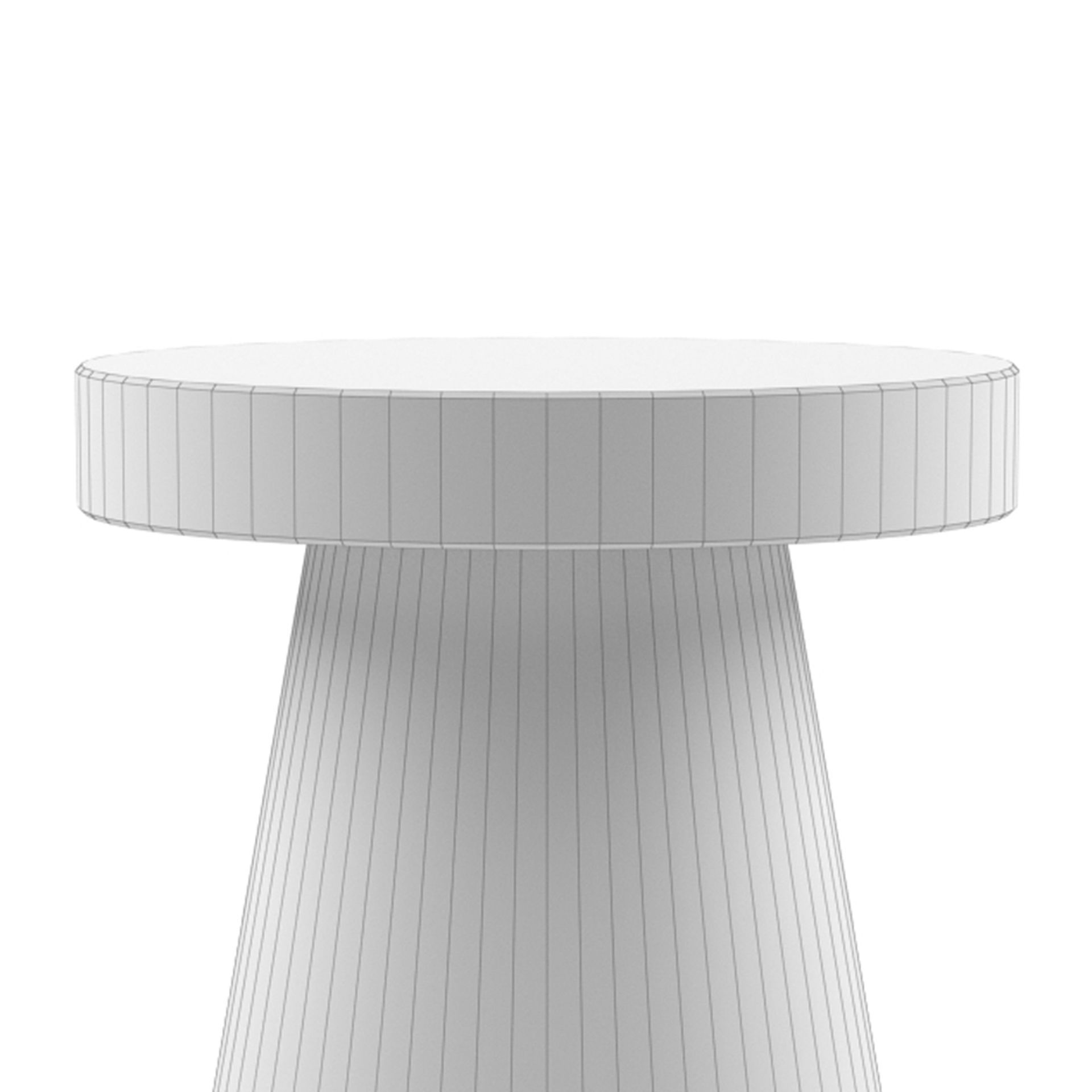 Foley Stone Od Side Table Tall White Low-poly 3D model_3