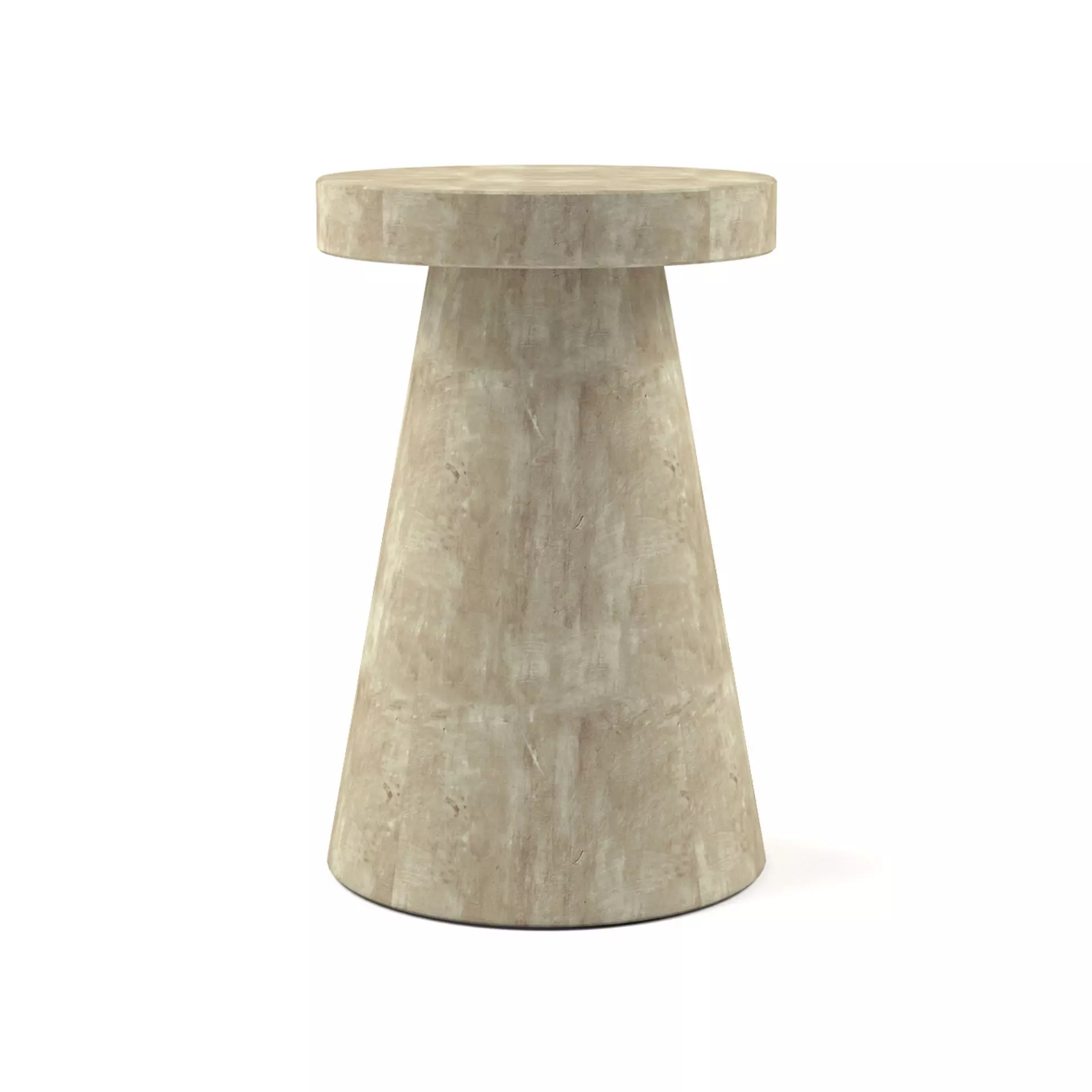 Foley Stone Od Side Table Tall White Low-poly 3D model_0