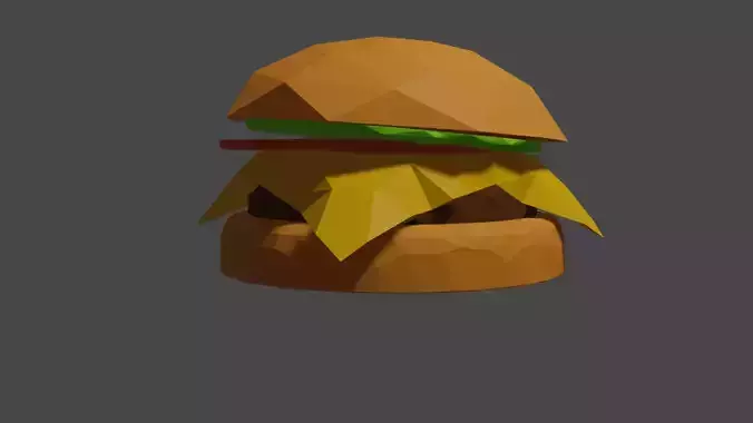 Low poly hamburger in polygons