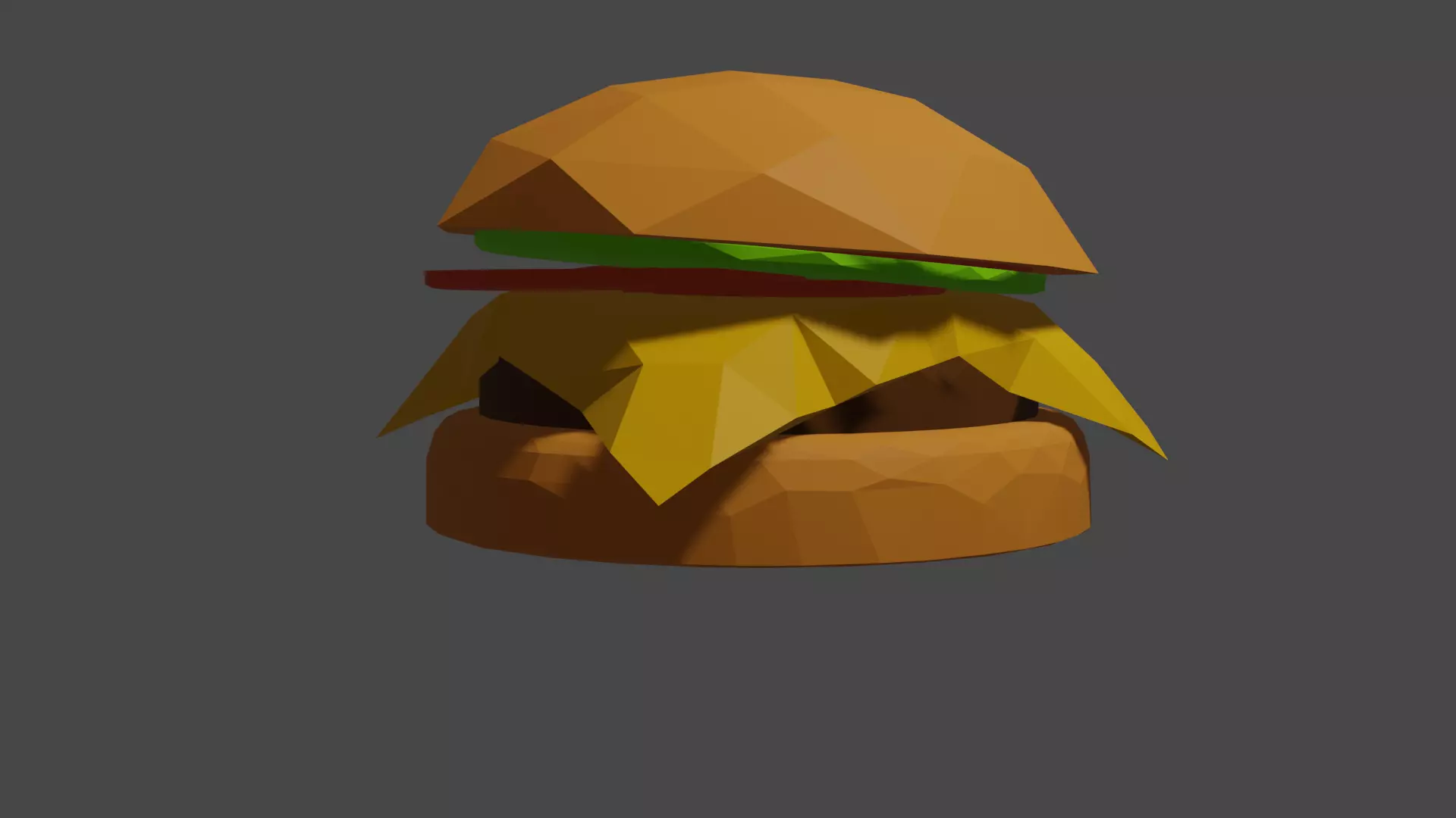 Low poly hamburger in polygons Free low-poly 3D model_0