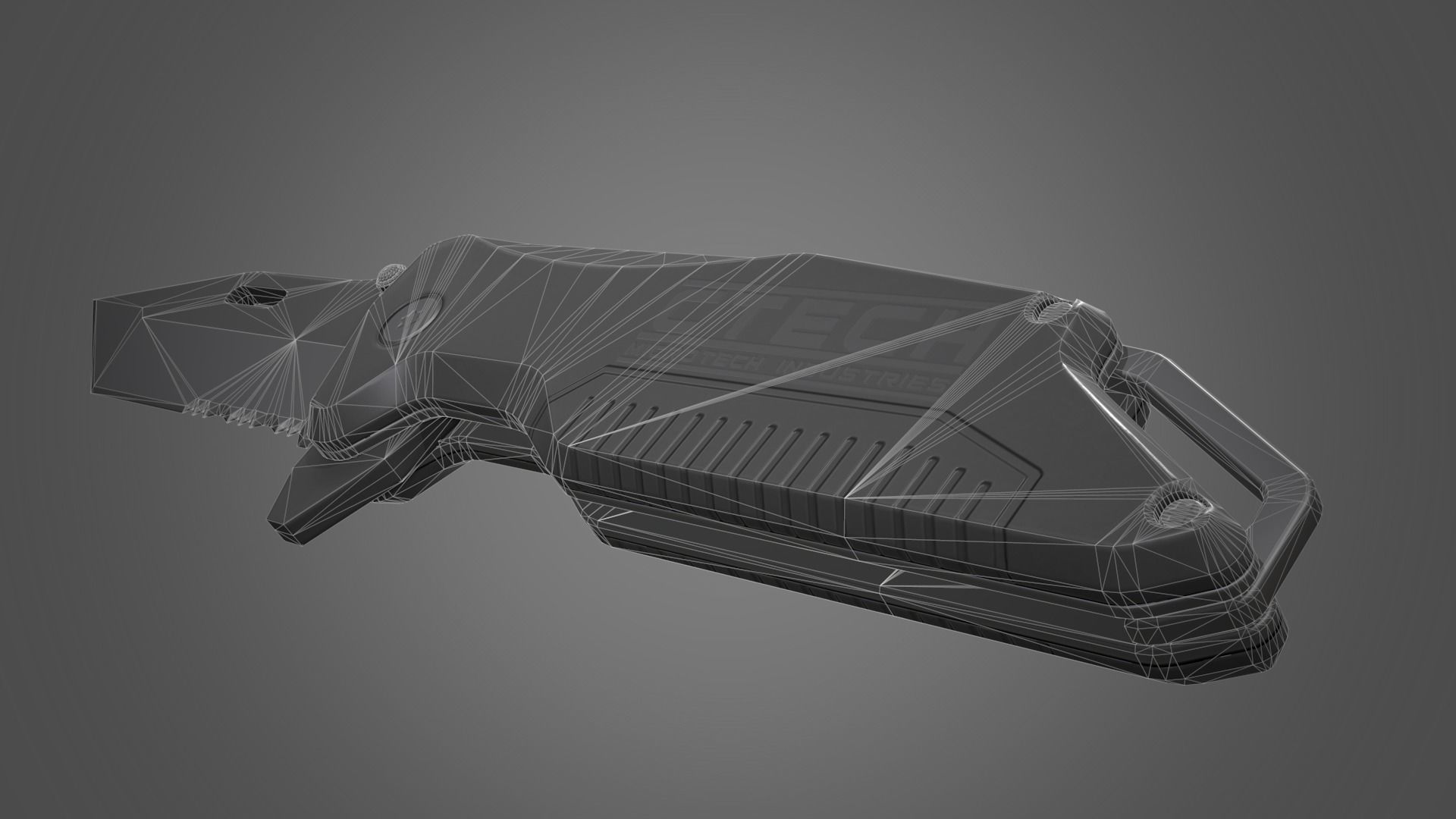 Tanto Folding Knife Low-poly 3D model_21