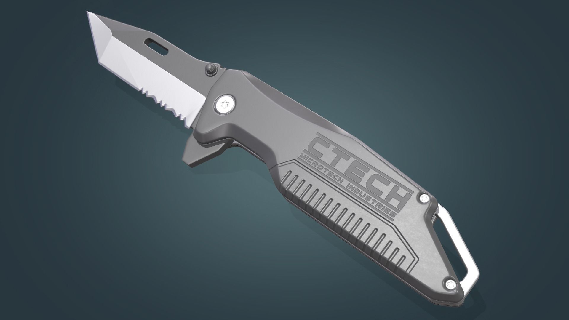 Tanto Folding Knife Low-poly 3D model_2