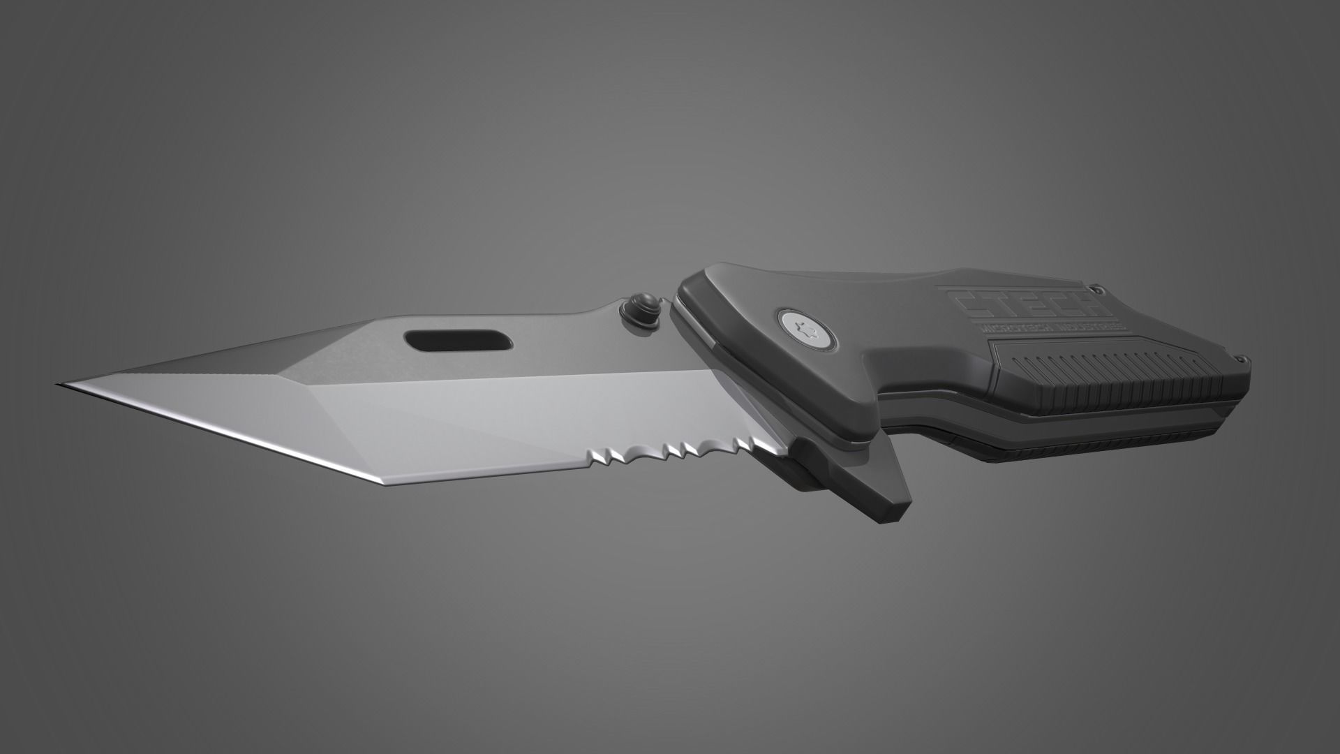Tanto Folding Knife Low-poly 3D model_7