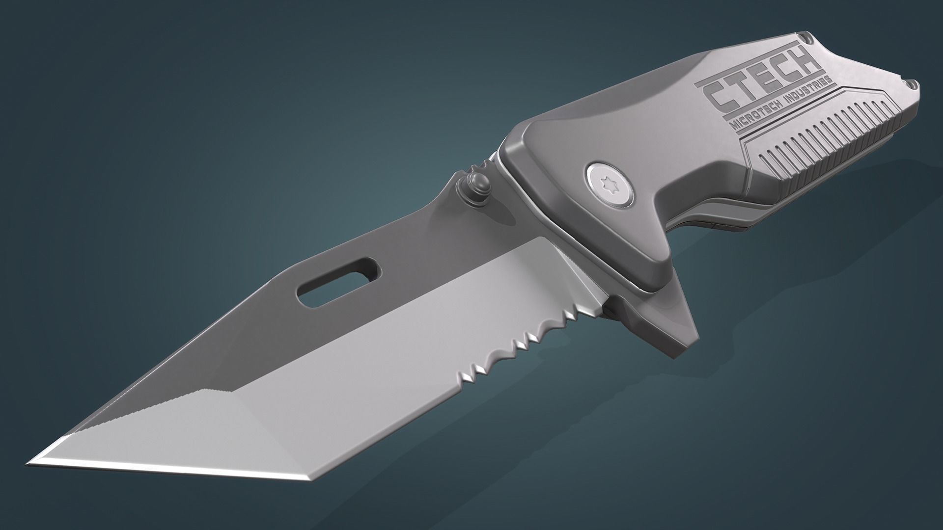Tanto Folding Knife Low-poly 3D model_4