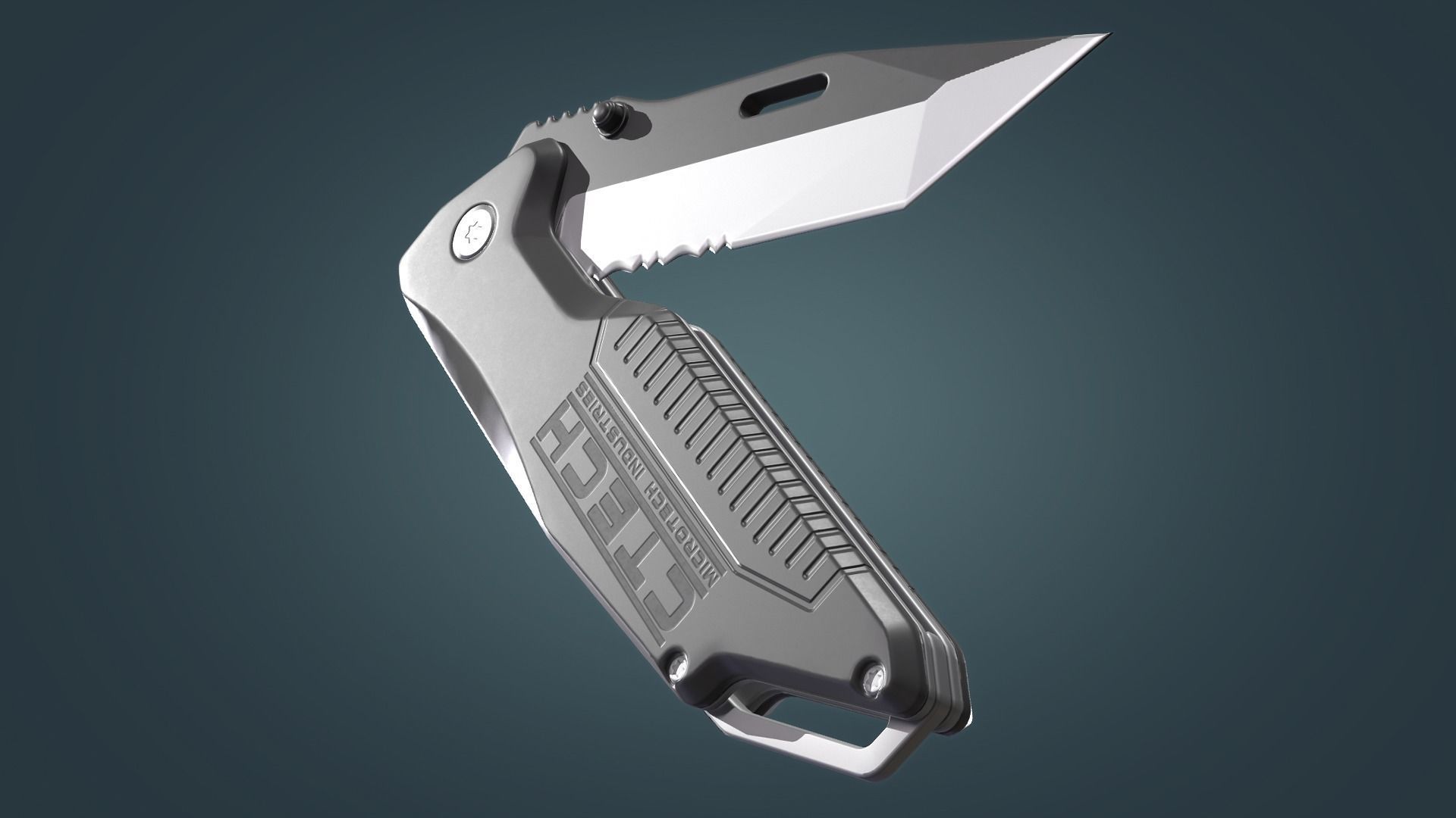 Tanto Folding Knife Low-poly 3D model_1