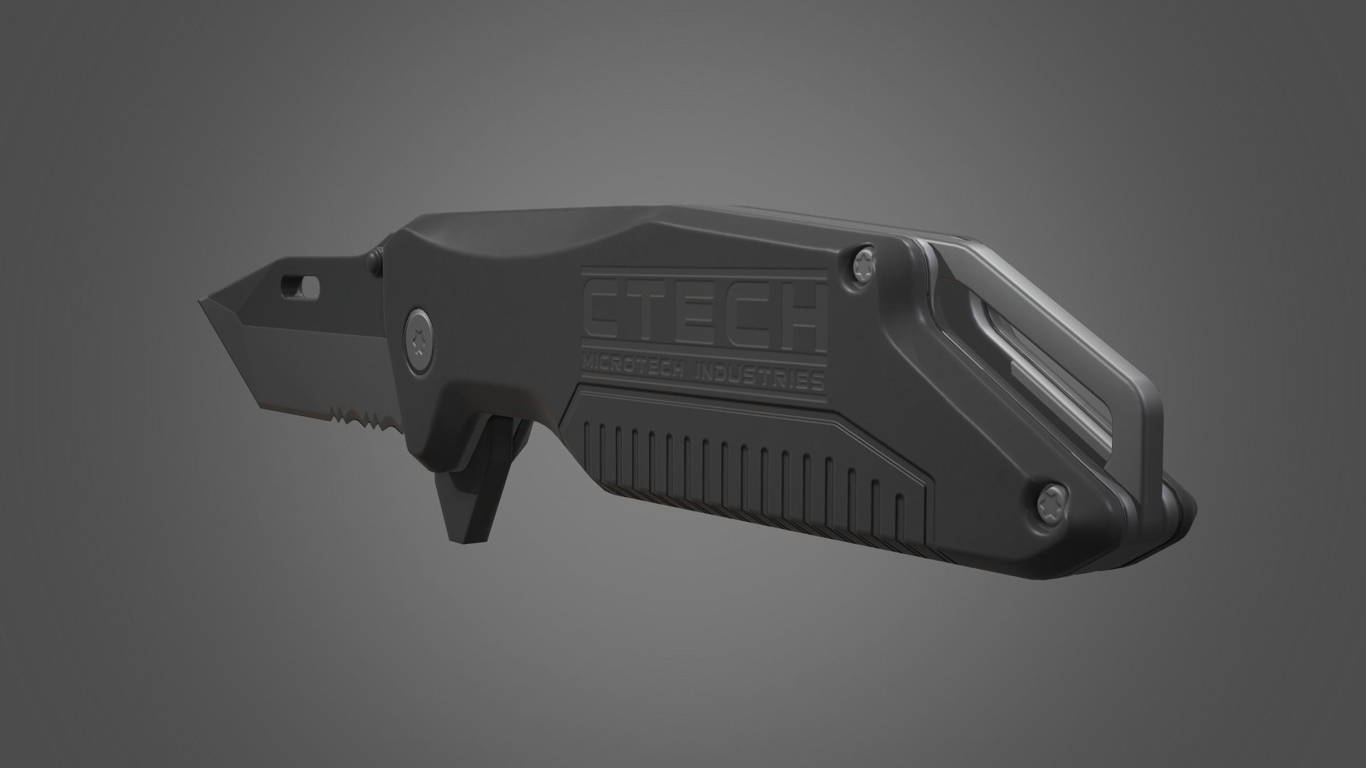 Tanto Folding Knife Low-poly 3D model_8