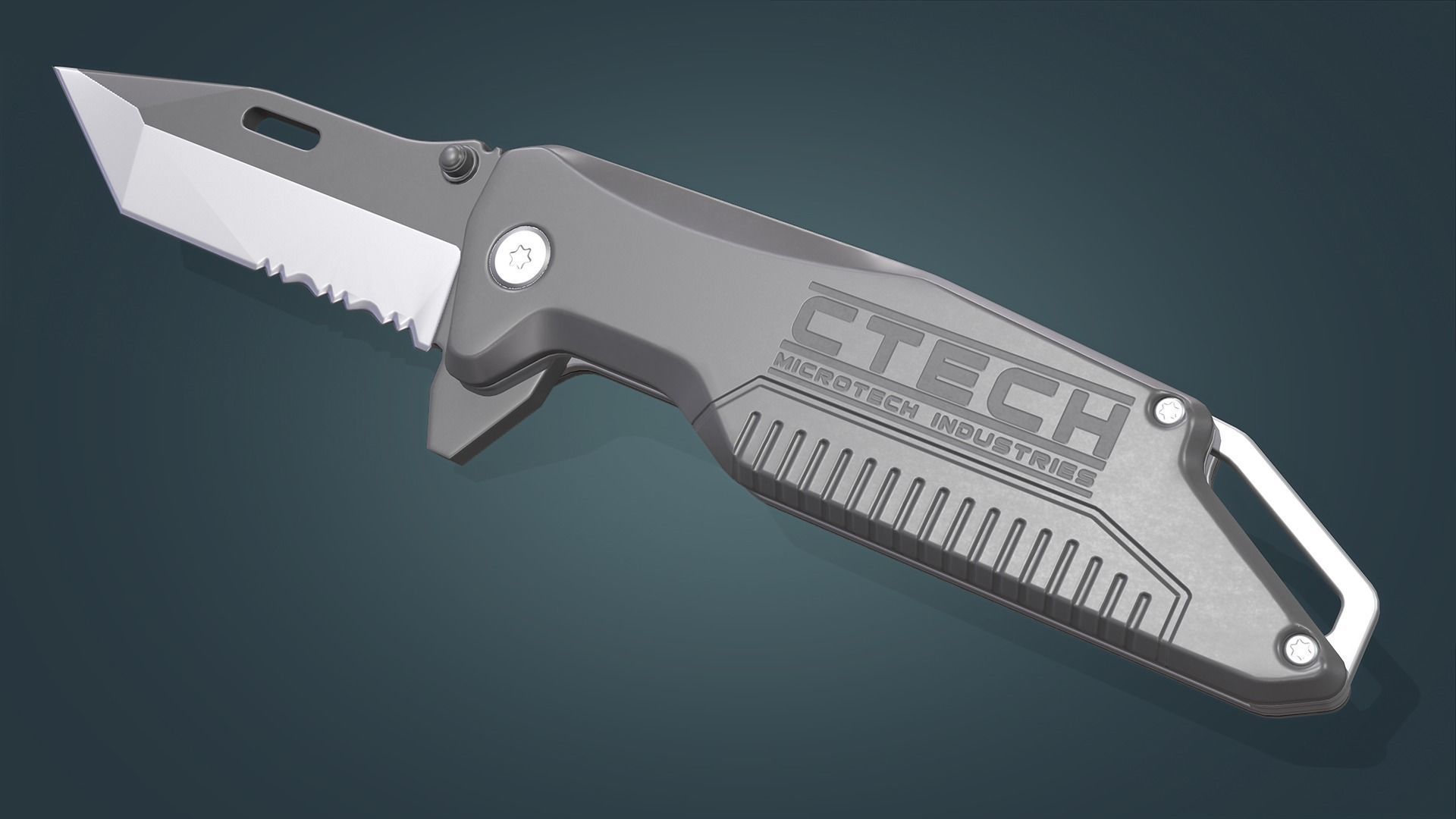 Tanto Folding Knife Low-poly 3D model_3