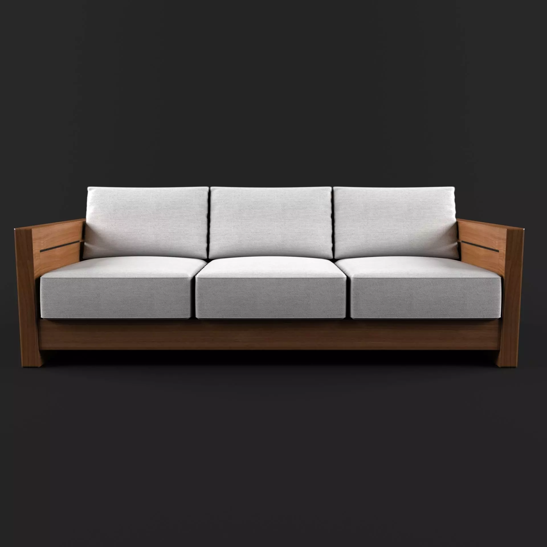Bali Teak Lounge Sofa 3D model_0