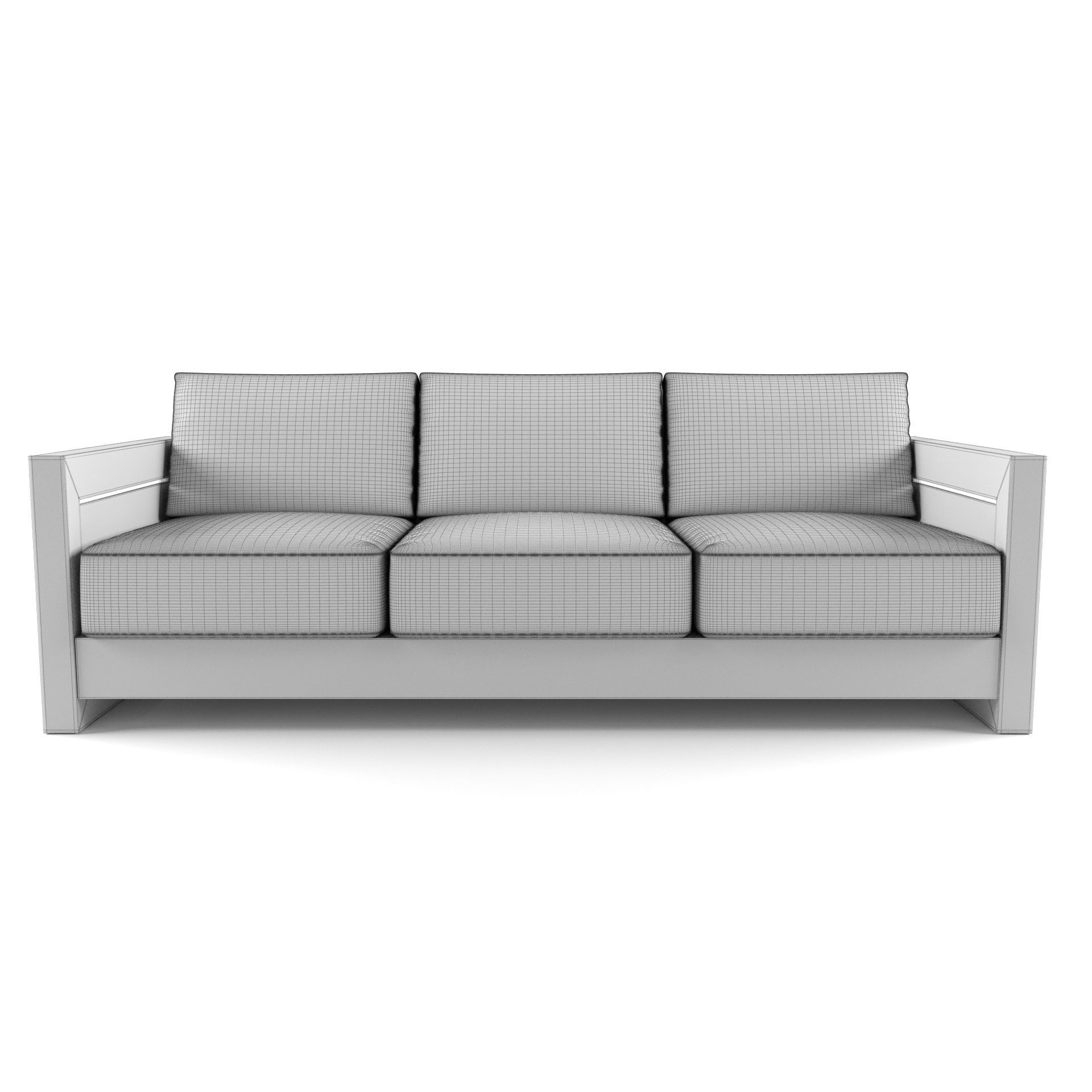 Bali Teak Lounge Sofa 3D model_2