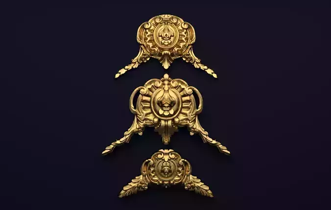 Classic decor ornament v-3D model 44 3D model