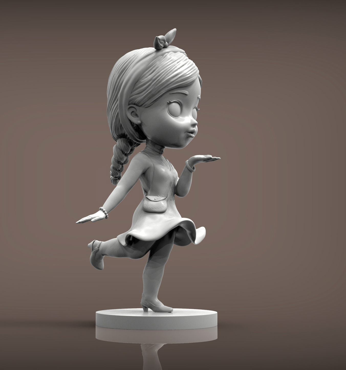 anime girl 3D print model_1