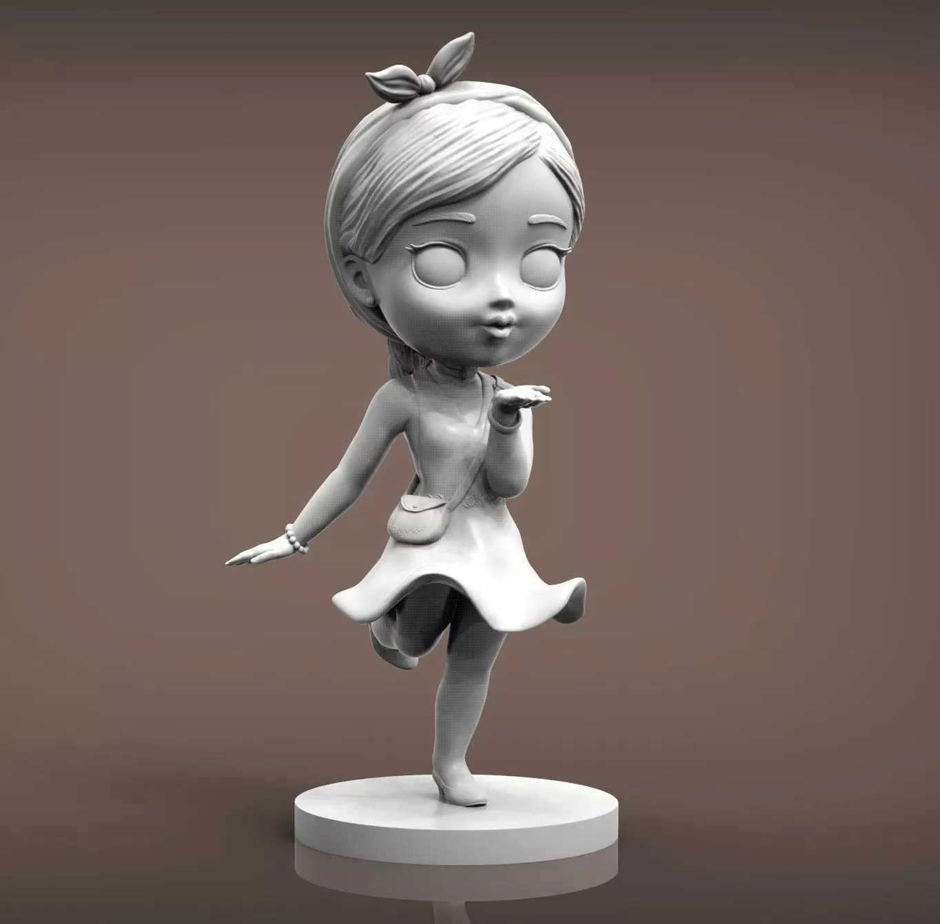 anime girl 3D print model_0