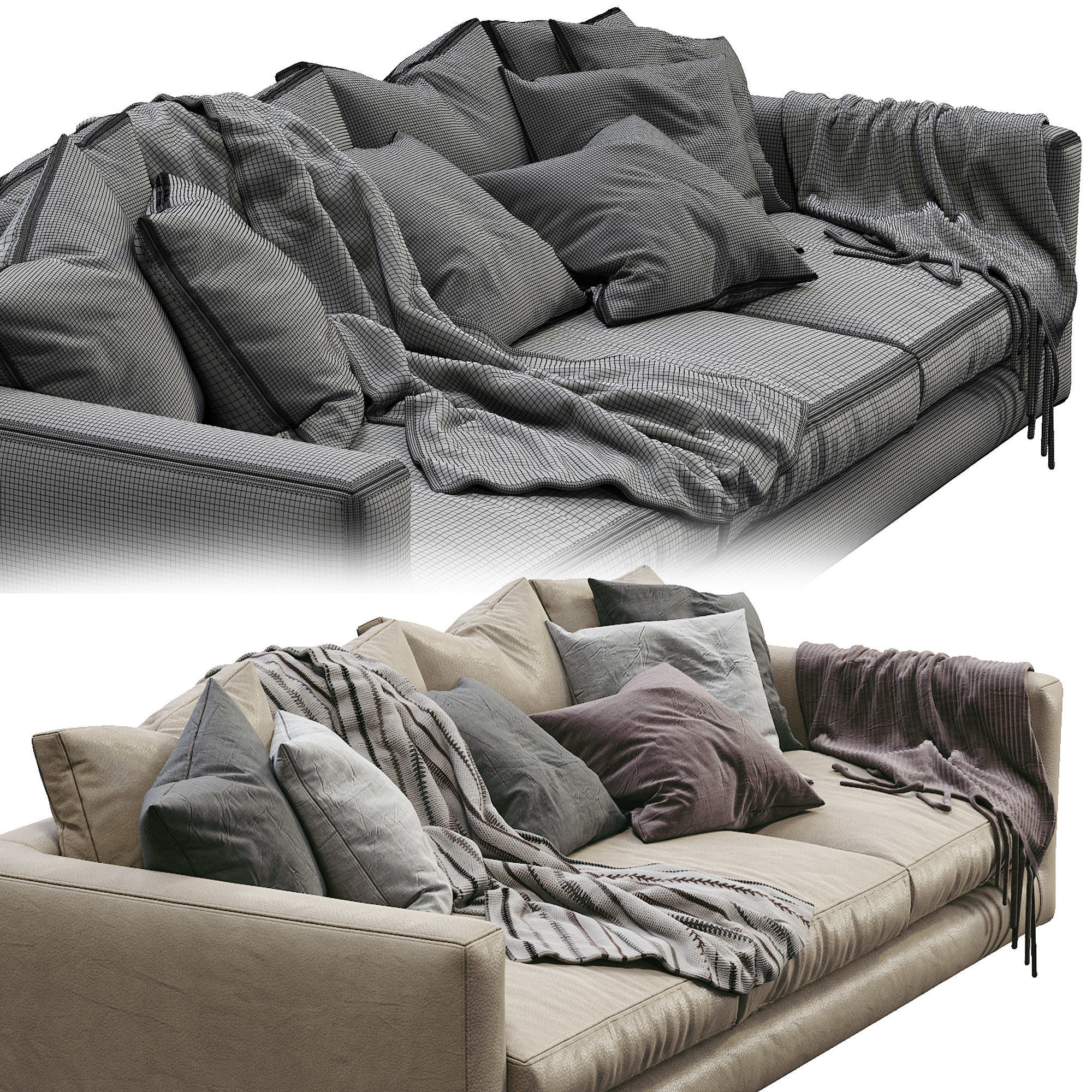 Leather Sofa Malibu By Marac 3D model_4
