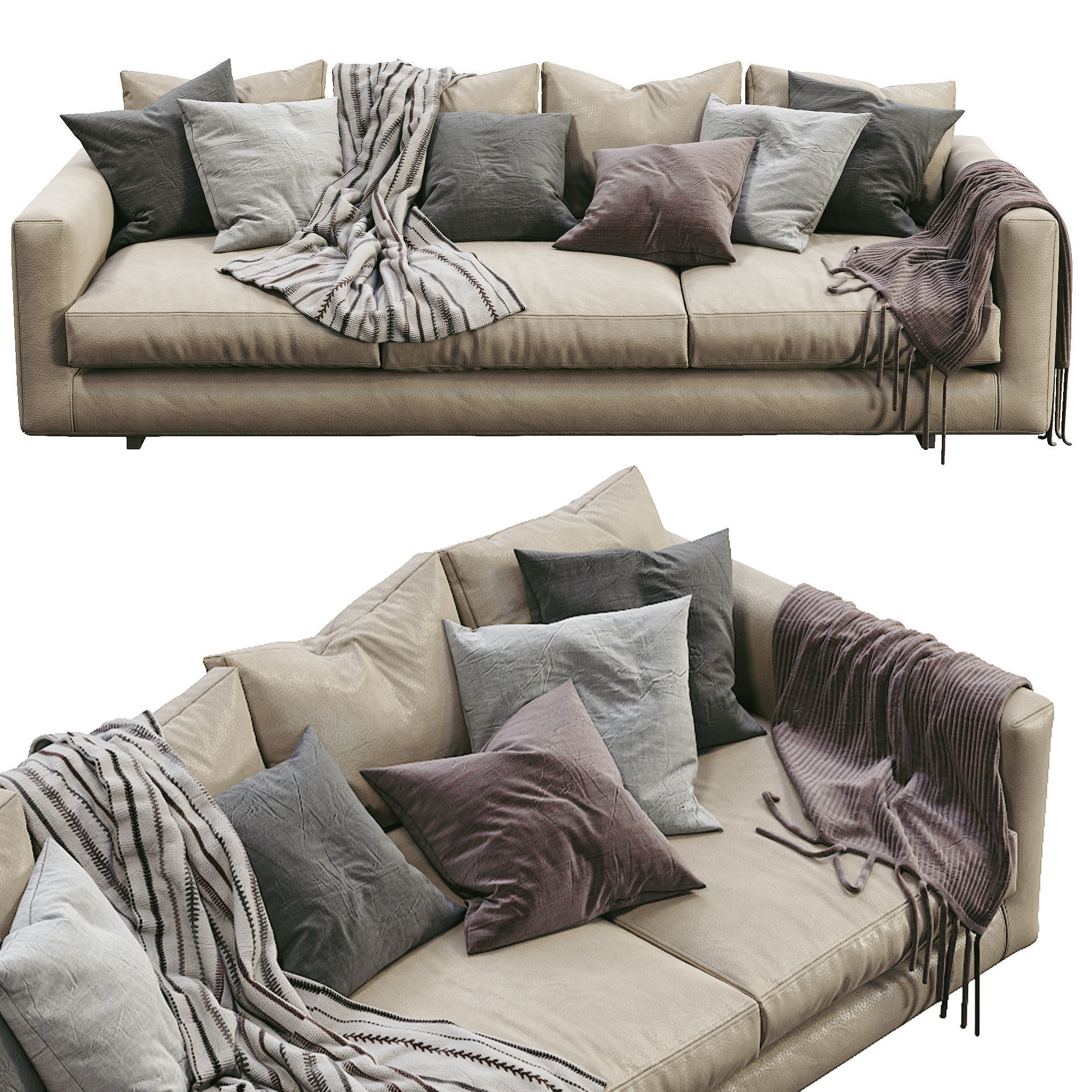 Leather Sofa Malibu By Marac 3D model_1