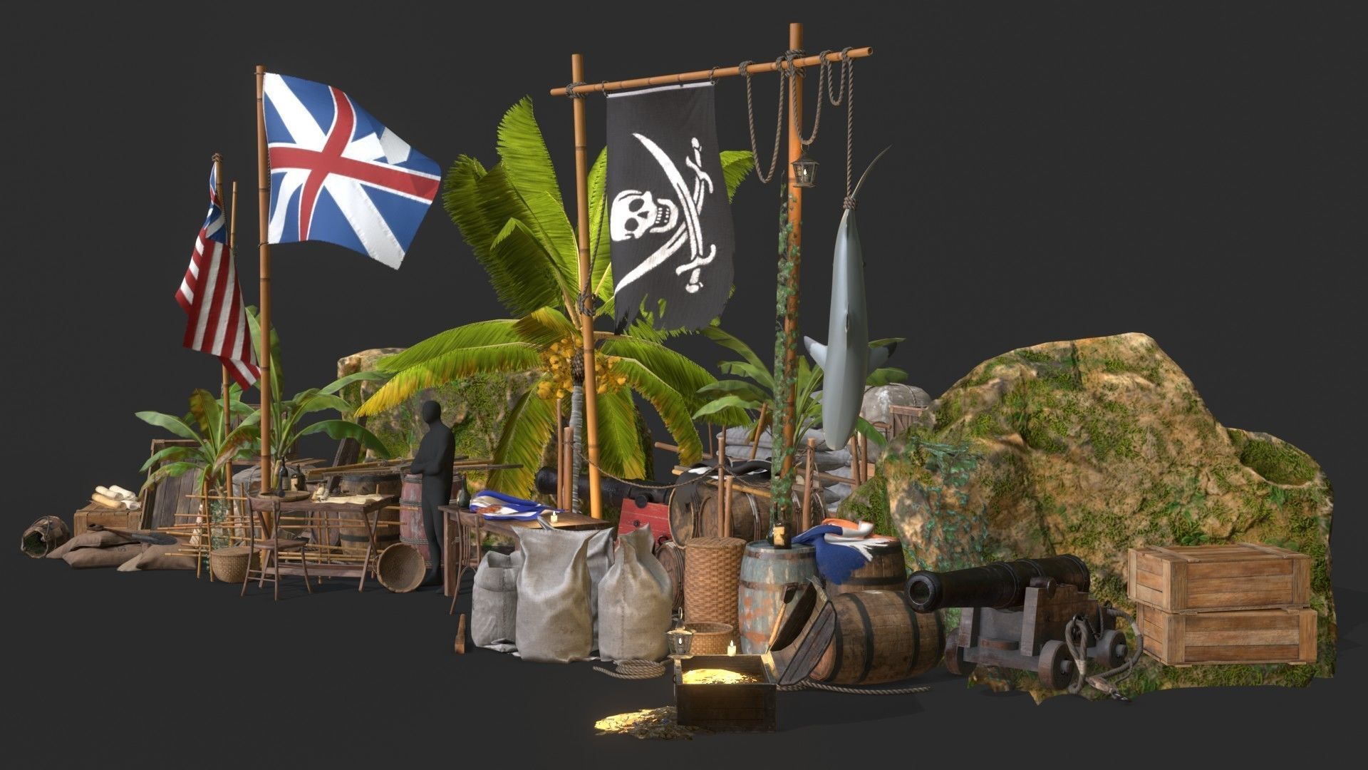 Caribbean Sea 16th Century 3D Model Collection_14