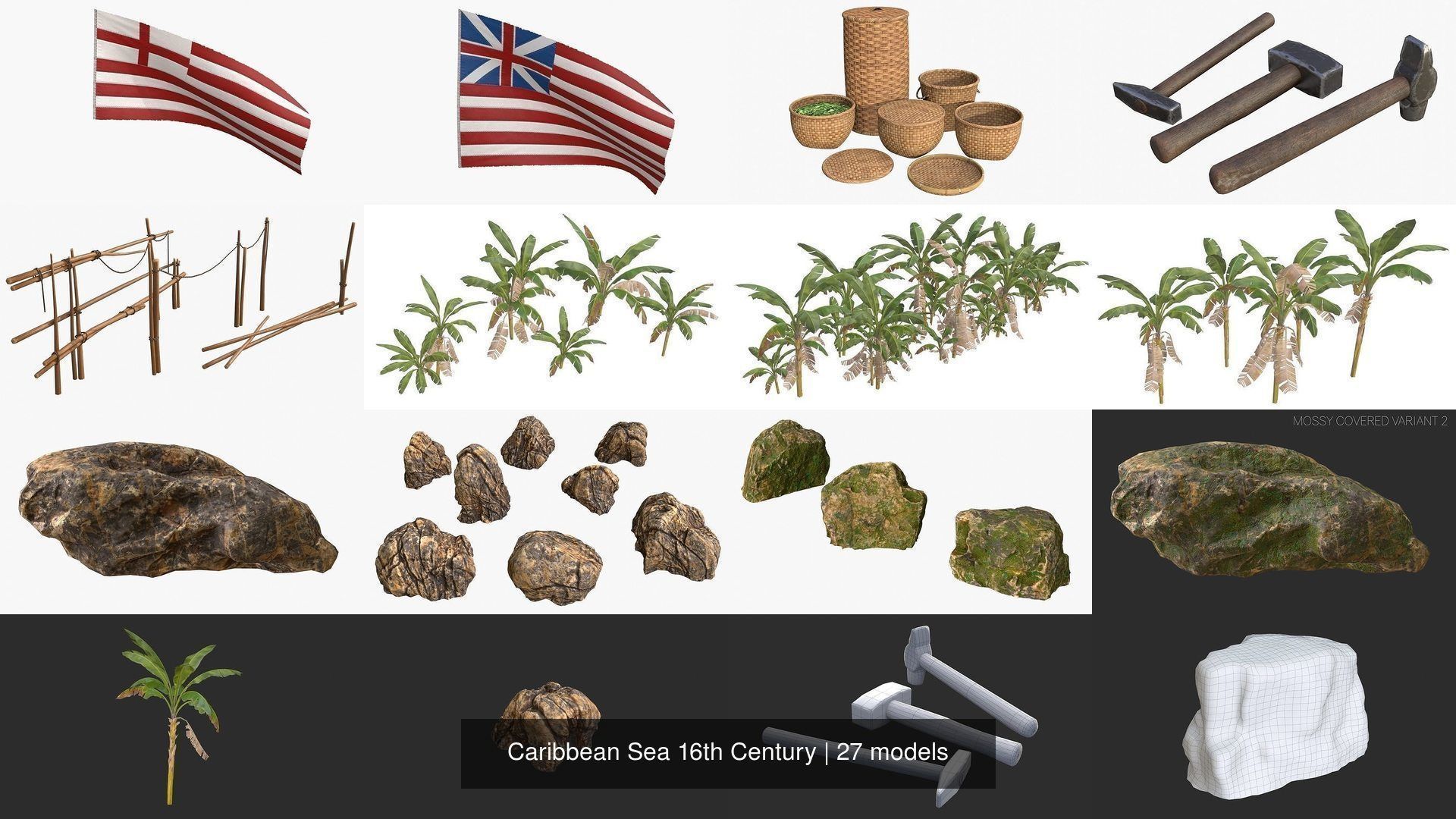 Caribbean Sea 16th Century 3D Model Collection_12