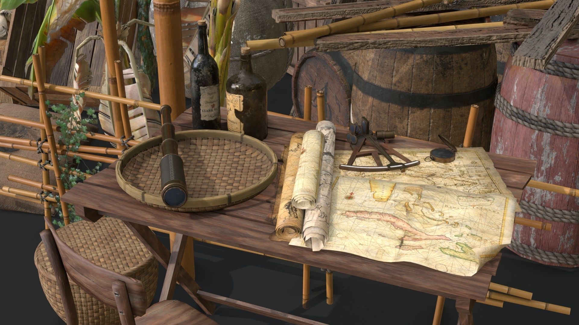 Caribbean Sea 16th Century 3D Model Collection_18